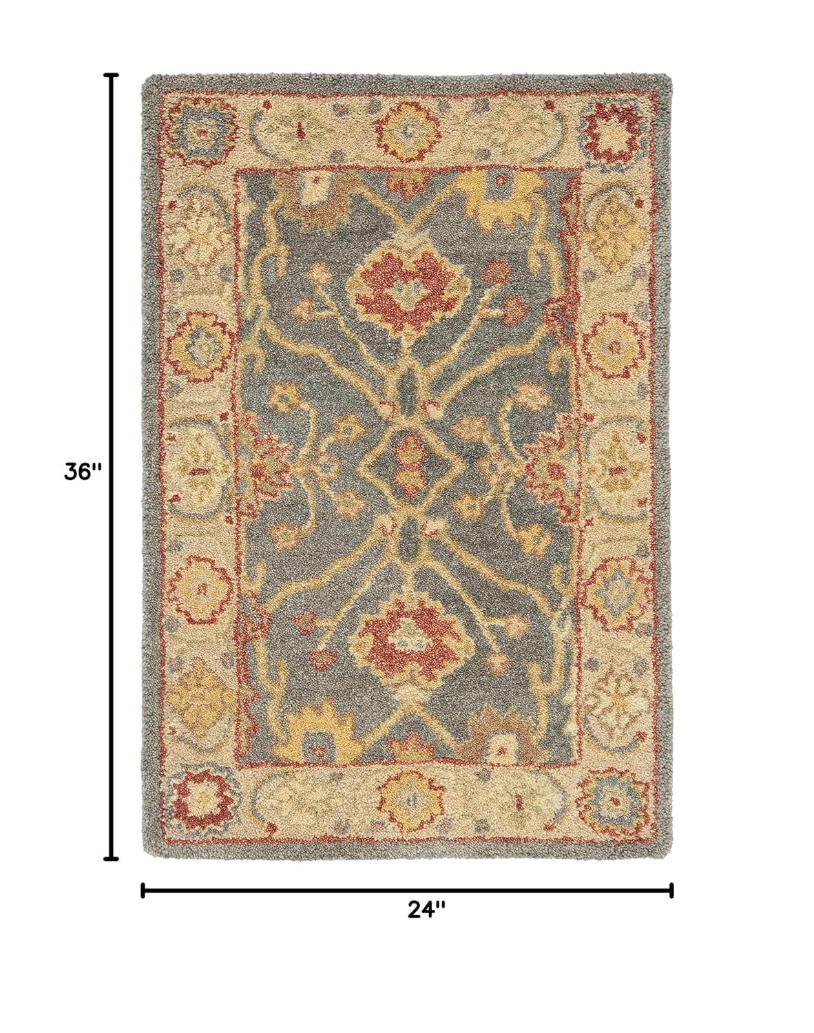 SAFAVIEH Antiquity Chanelle Oriental Wool Area Rug, Blue/Ivory, 9'6" x 13'6"