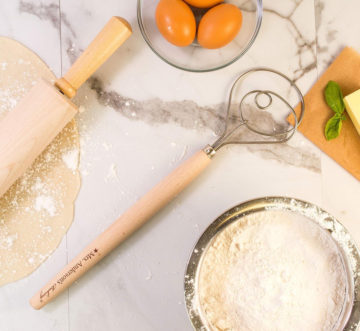 Mrs. Anderson’s Baking Dough Whisk, 18/8 Stainless Steel Blade, 15-Inches