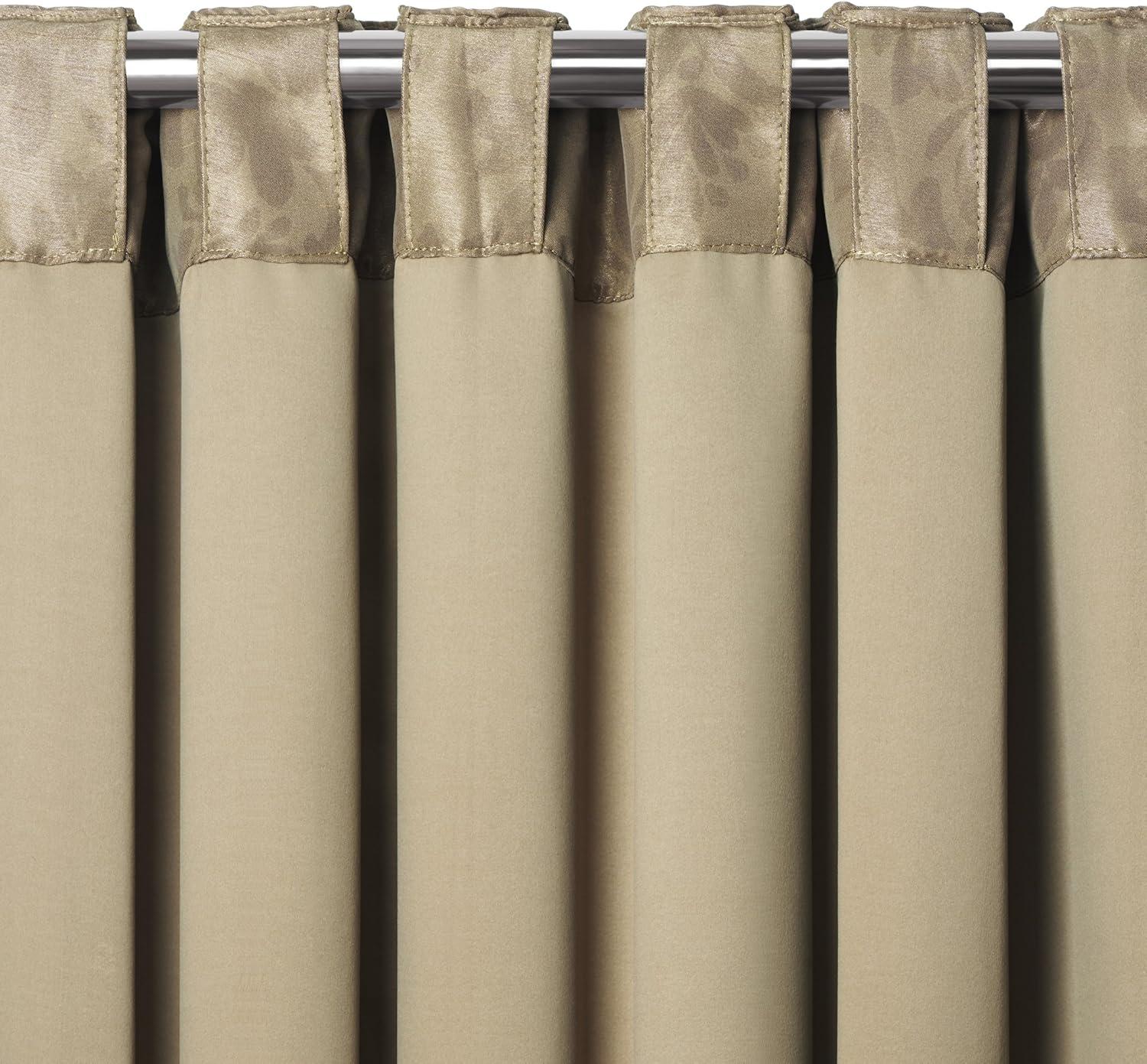 Taupe Damask Blackout Polyester Drape Panel 52" x 108"