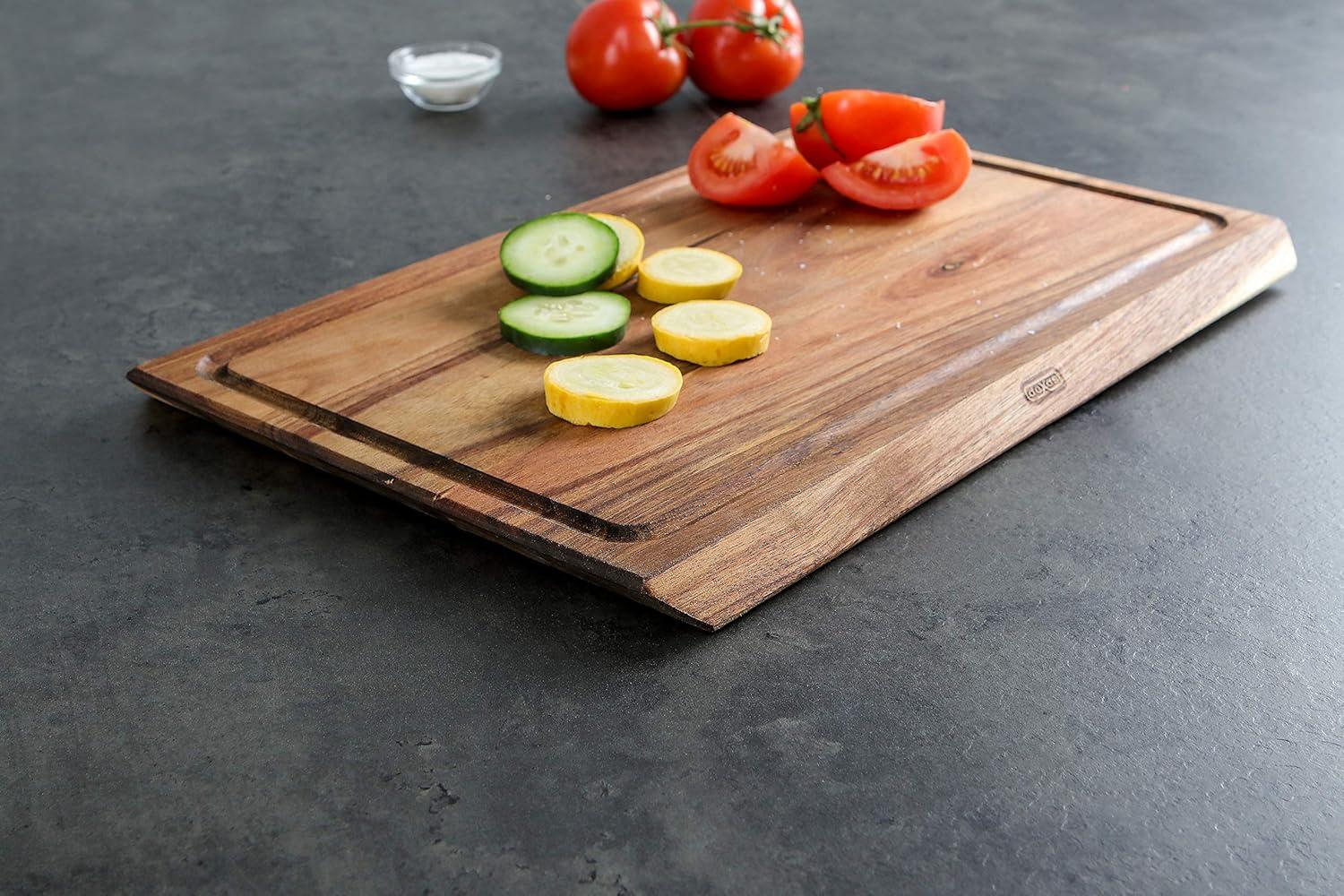 Dexas 20" Rectangular Acacia Wood Cutting Board with Well