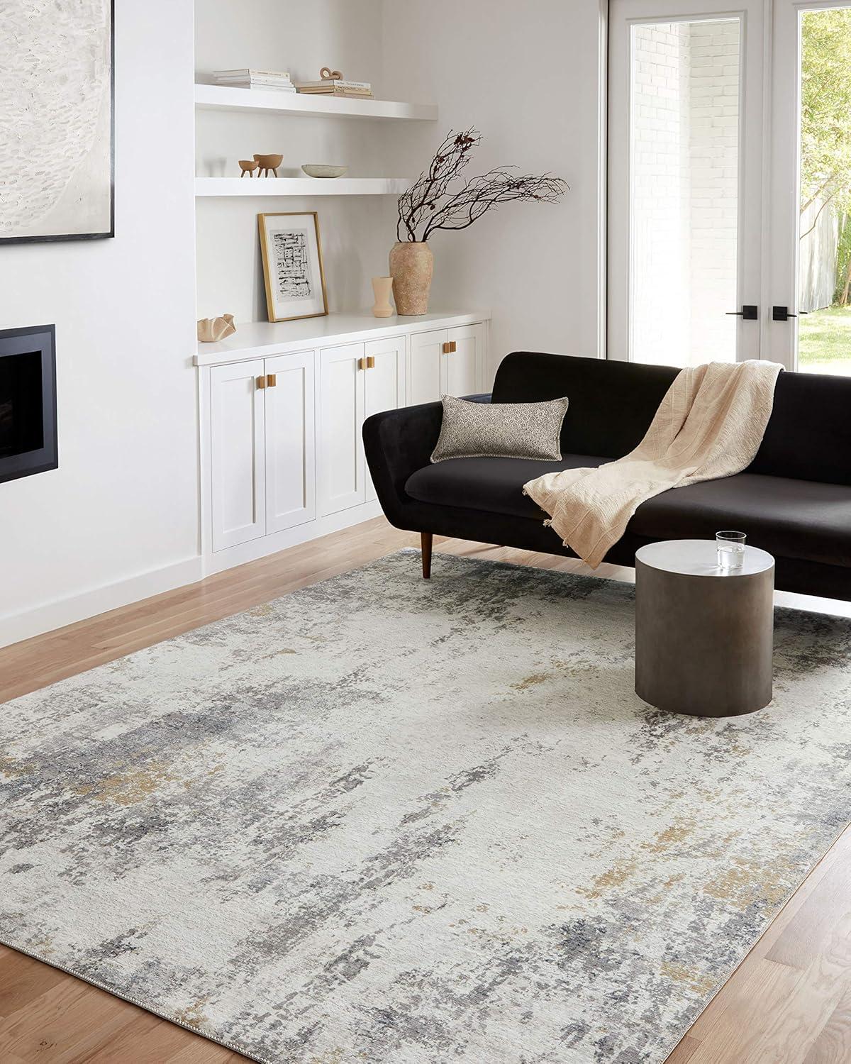 Loloi II Drift Collection DRI-02 Ivory/Granite, Contemporary 18" x 18" Sample