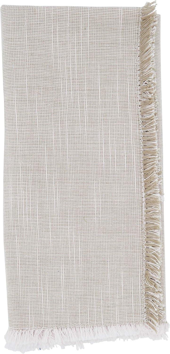 Natural Cotton Napkins with Two-Tone Fringe Design