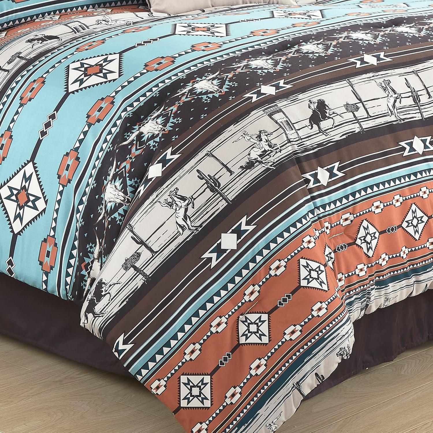 Chezmoi Collection Sawyer Southwestern Cowboys Rodeo Comforter Set