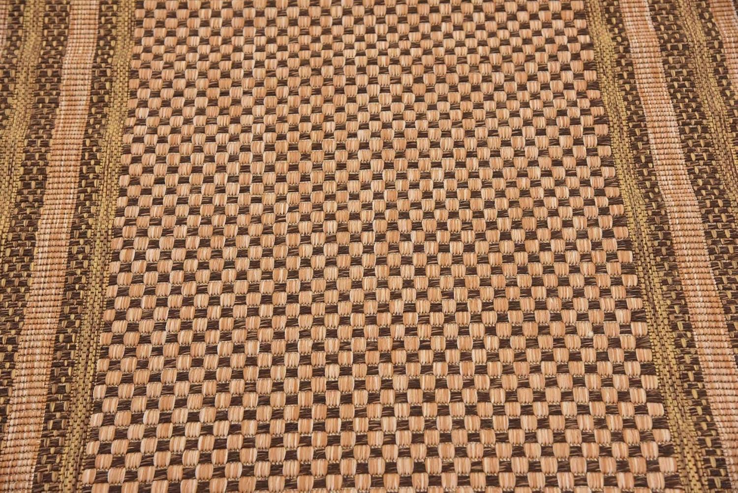 Light Brown and Gold Rectangular Outdoor Rug