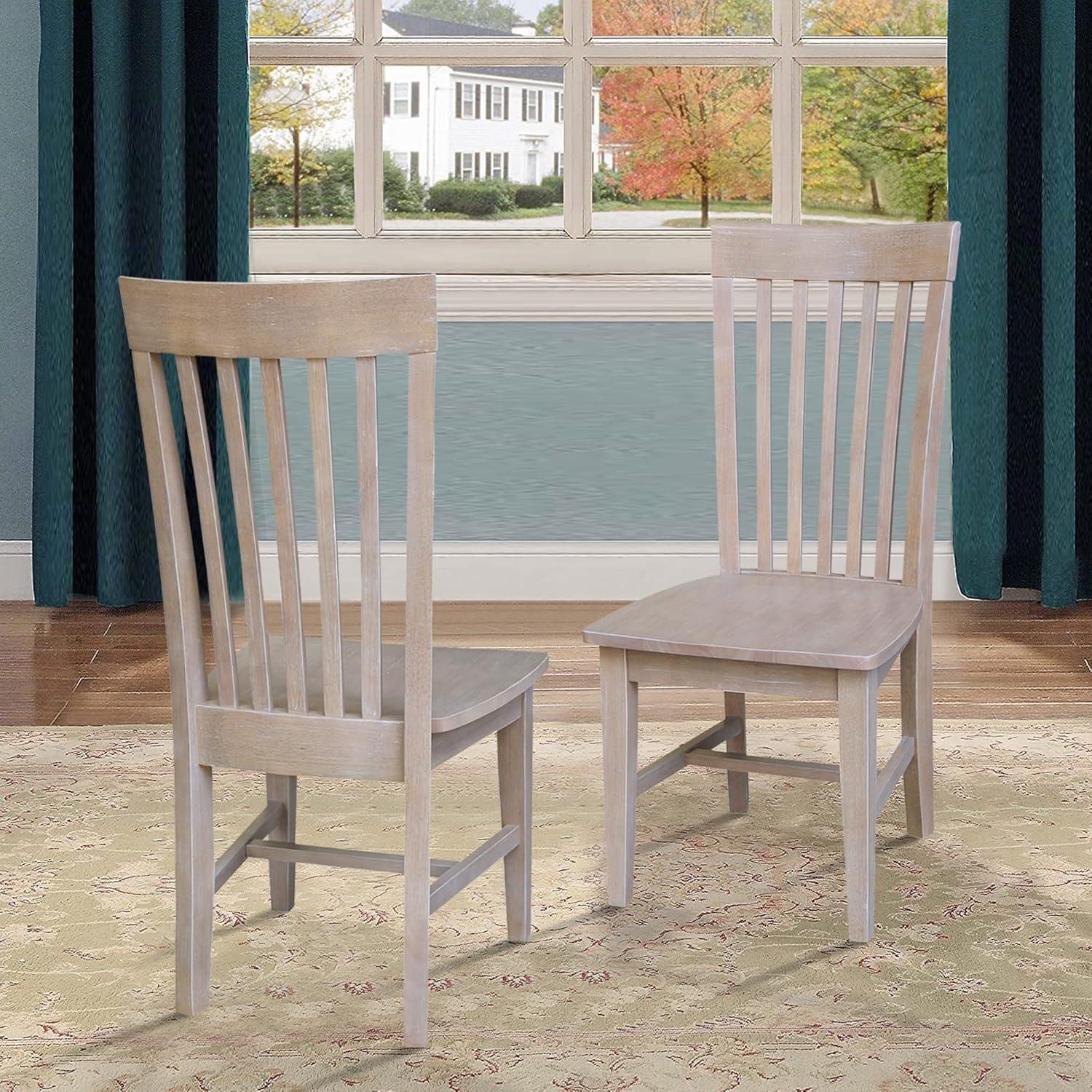 Eco-Friendly Solid Parawood High Slat Side Chair in Washed Gray Taupe