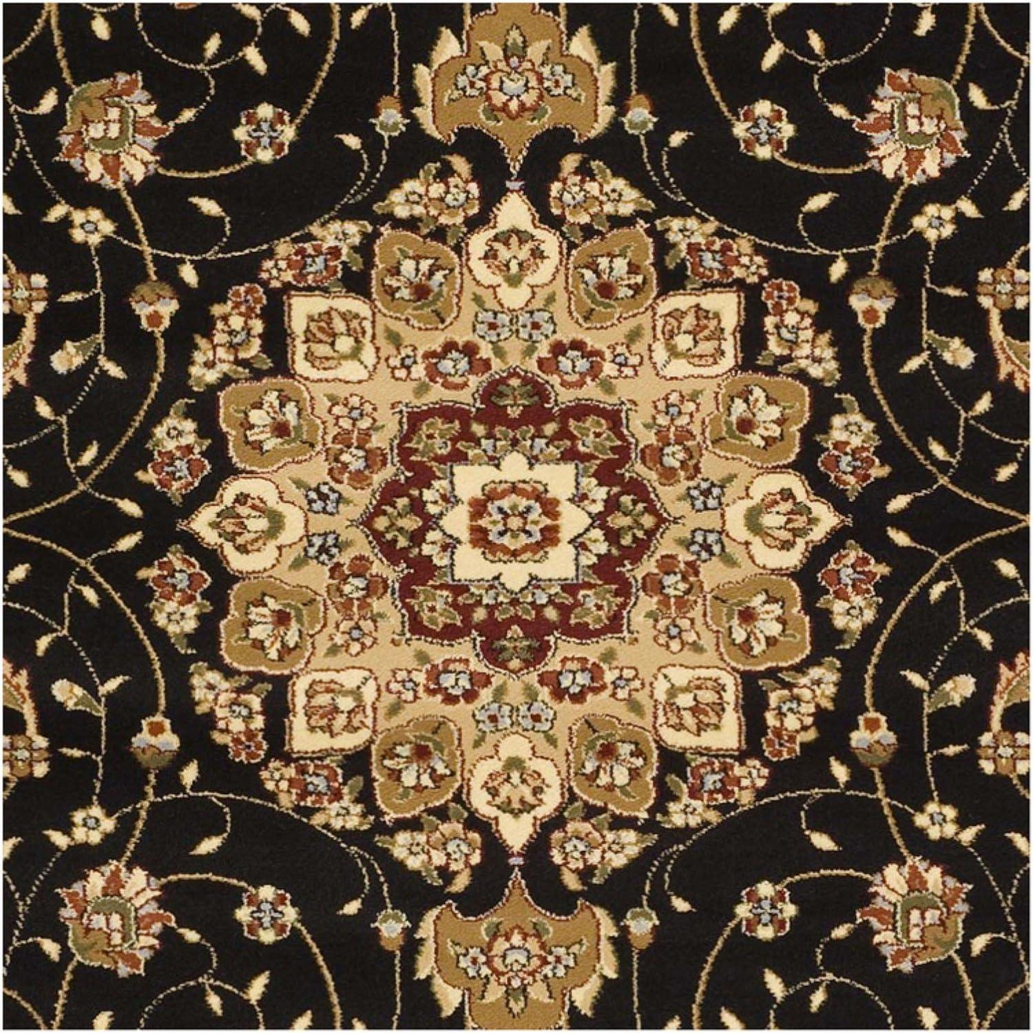 Lyndhurst LNH329 Power Loomed Area Rug - Black/Ivory - 4'x6' - Safavieh