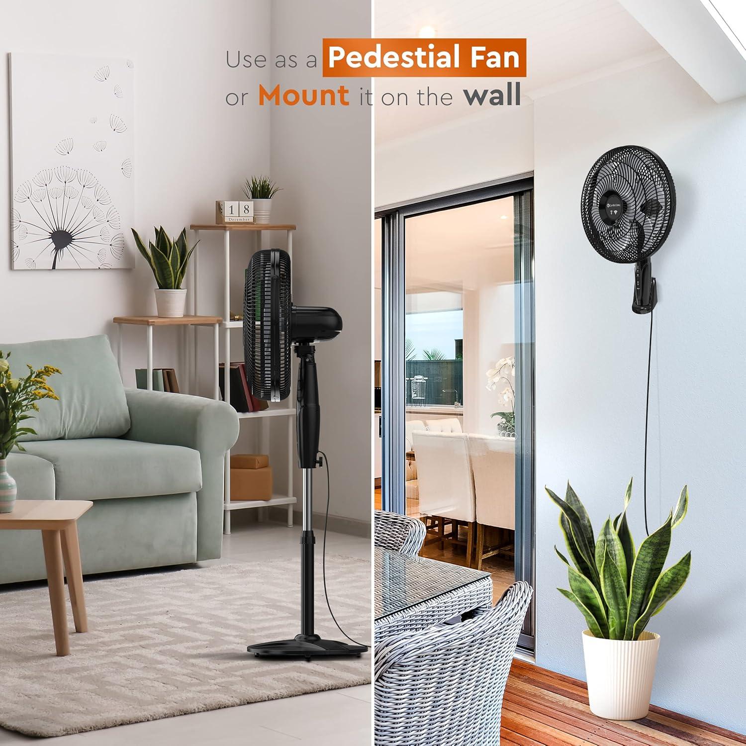 Comfort Zone Smart 18" WiFi Oscillating Stand Fan, Black