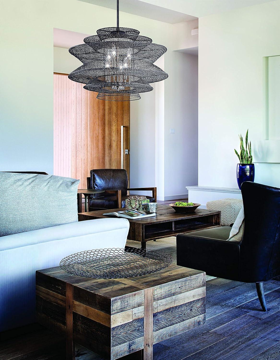 Kokoro Bronze 23" Industrial Elegance Chandelier