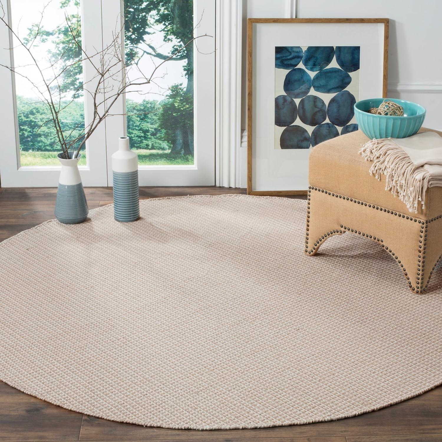 Montauk MTK340 Hand Woven Indoor Area Rug - Ivory/Black - 6'x6' - Safavieh