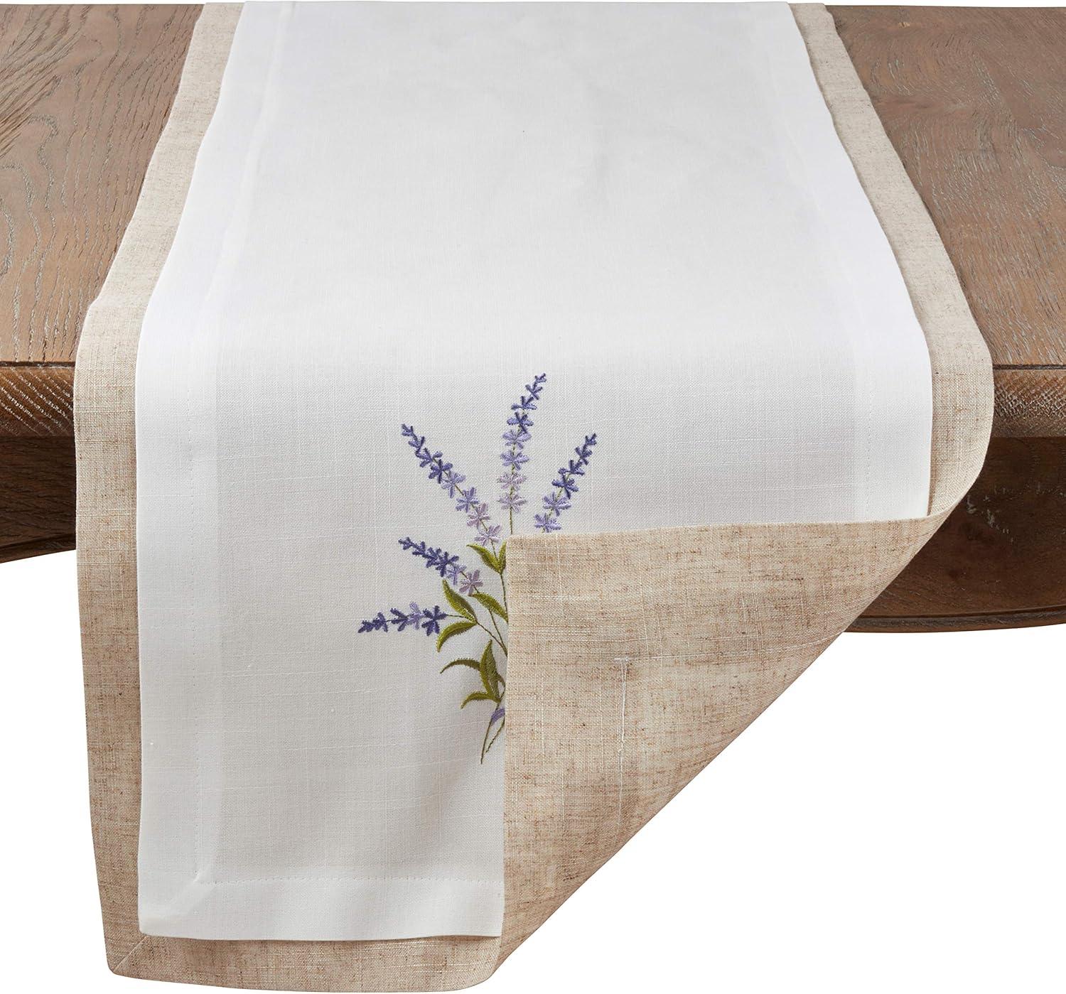 Saro Lifestyle Double Layer Lavender Table Runner