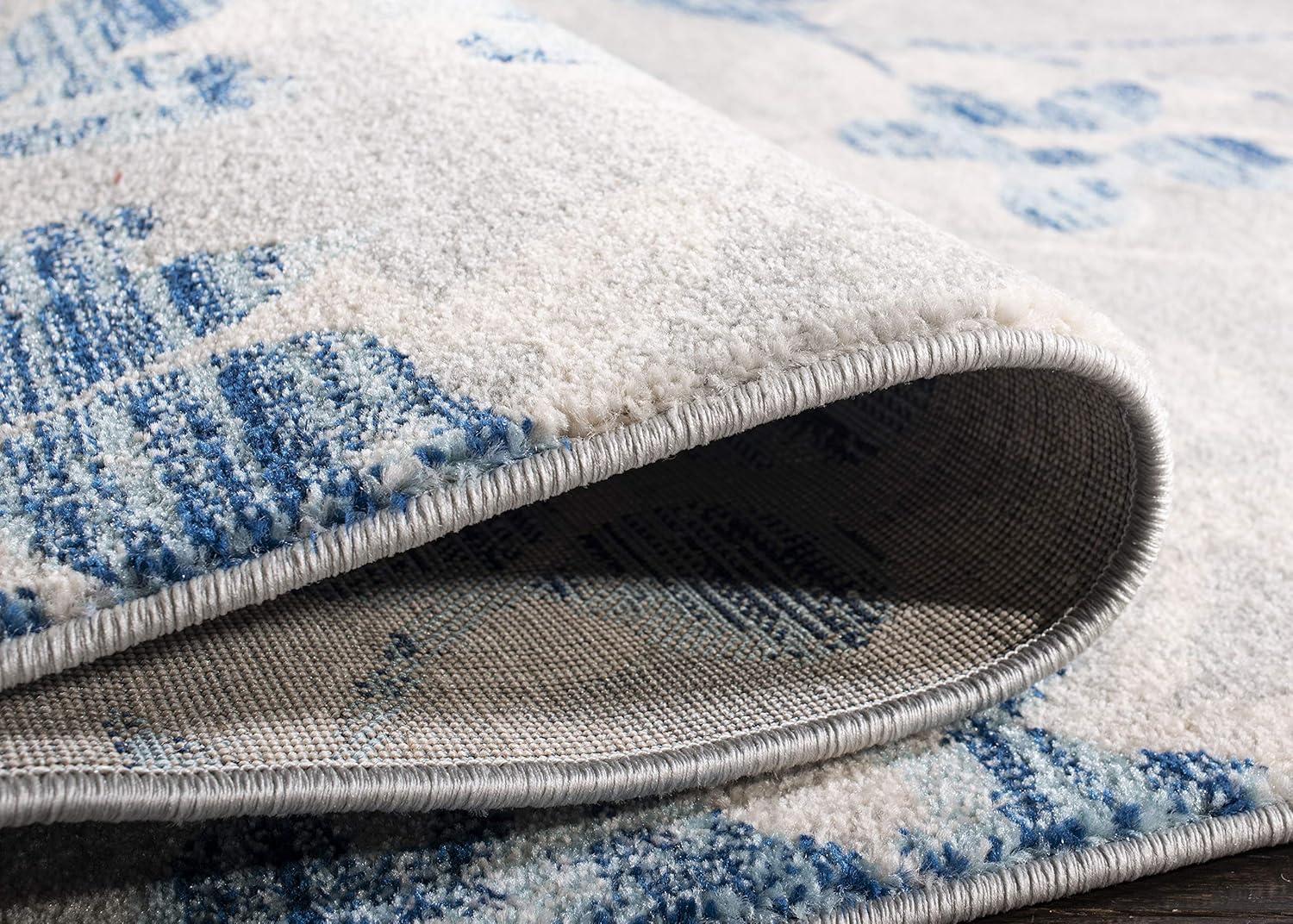 Evoke EVK236 Power Loomed Area Rug - Grey/Light Blue - 6'7"x9' - Safavieh.