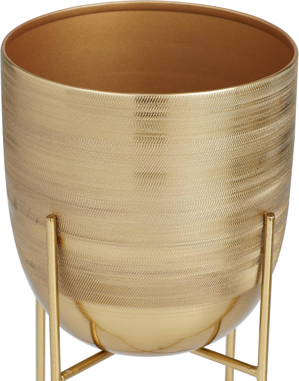 CosmoLiving by Cosmopolitan 2 - Piece Metal Dome Indoor Outdoor Planter with Removable Stand Set