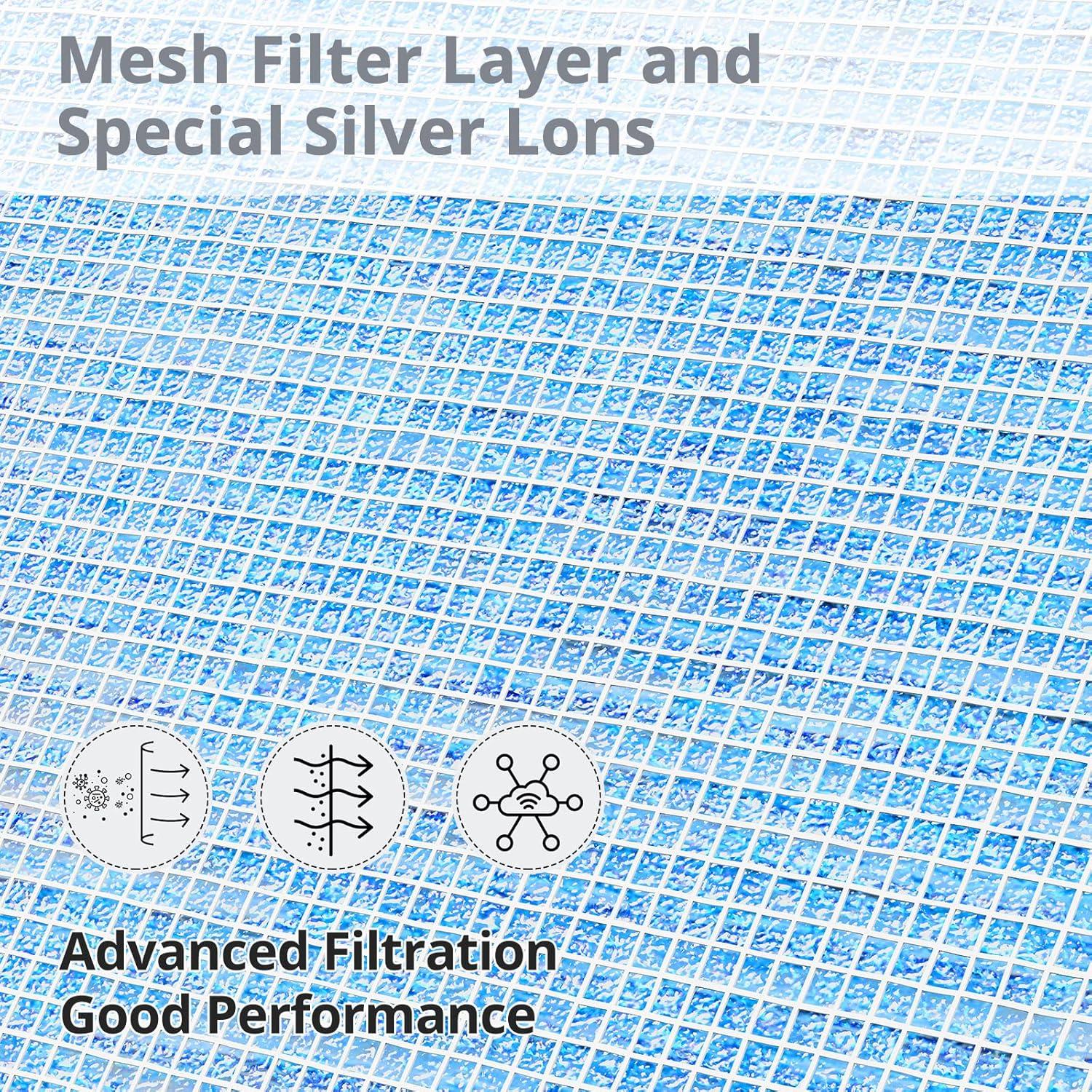 MK04 Replacement Filter, 2 Pack Compatible with MK04 MG04JH Air Purifier, Air Filter H13 True HEPA Filter for Dust, Pet Dander, Smoke for Bedroom, Home, Office (Green)