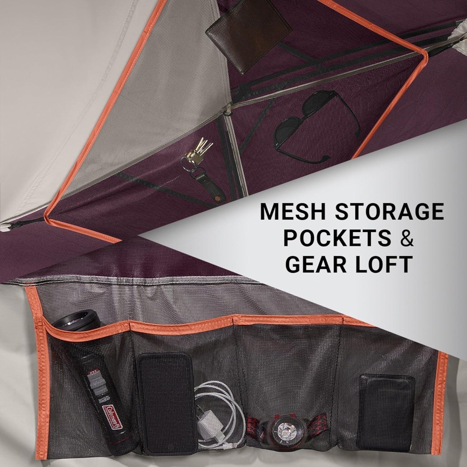 Coleman Skydome Tent with 5 Minute Setup, 2/4/6/8-Person Weatherproof Tent with Rainfly & Carry Bag, 20% More Headroom Than Traditional Canopies