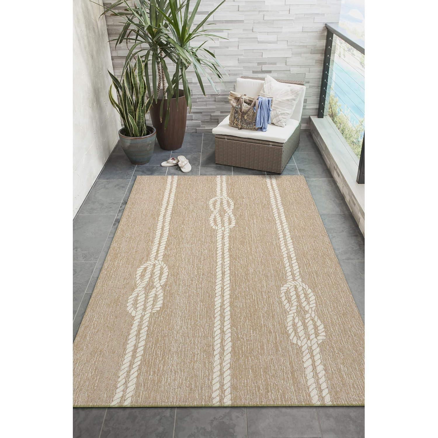 Liora Manne Capri Ropes Indoor/Outdoor Rug Neutral 5' x 7'6"