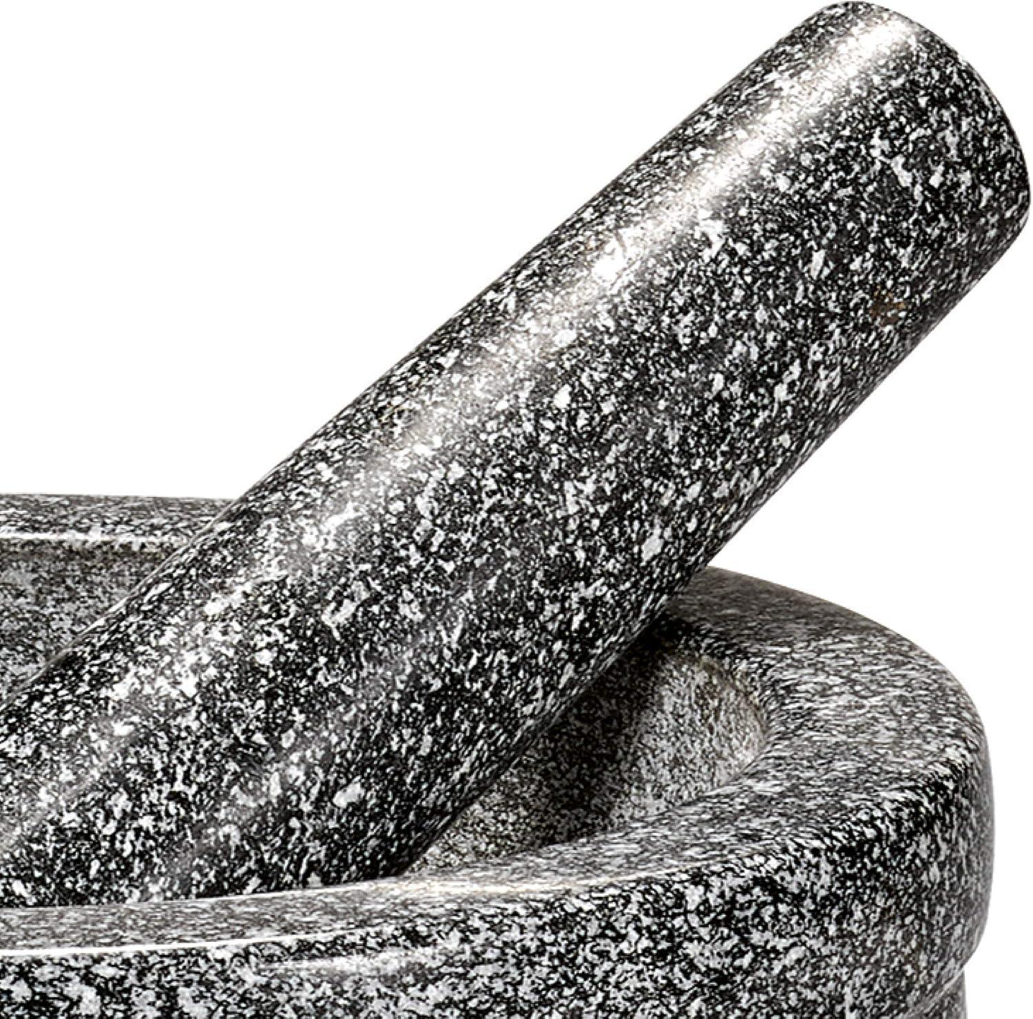 Cilio, Granite Mortar and Pestle, 6.75" round x 2.25" deep, natural green,