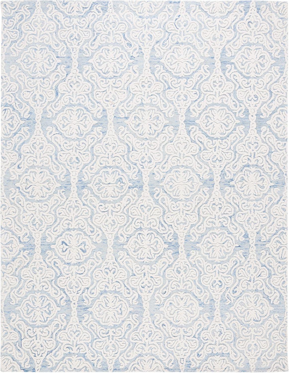 Blossom BLM112 Hand Tufted Indoor Area Rug - Blue/Ivory - 8'x10' - Safavieh