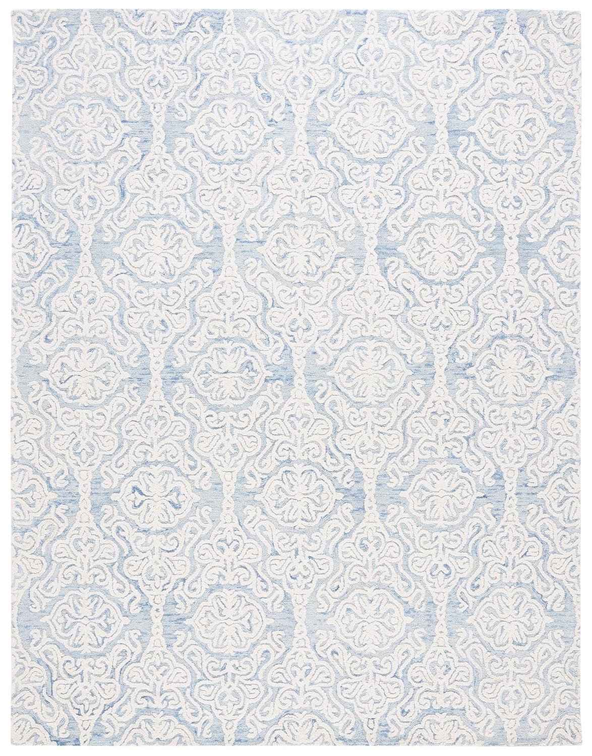 Blossom BLM112 Hand Tufted Indoor Area Rug - Blue/Ivory - 8'x10' - Safavieh