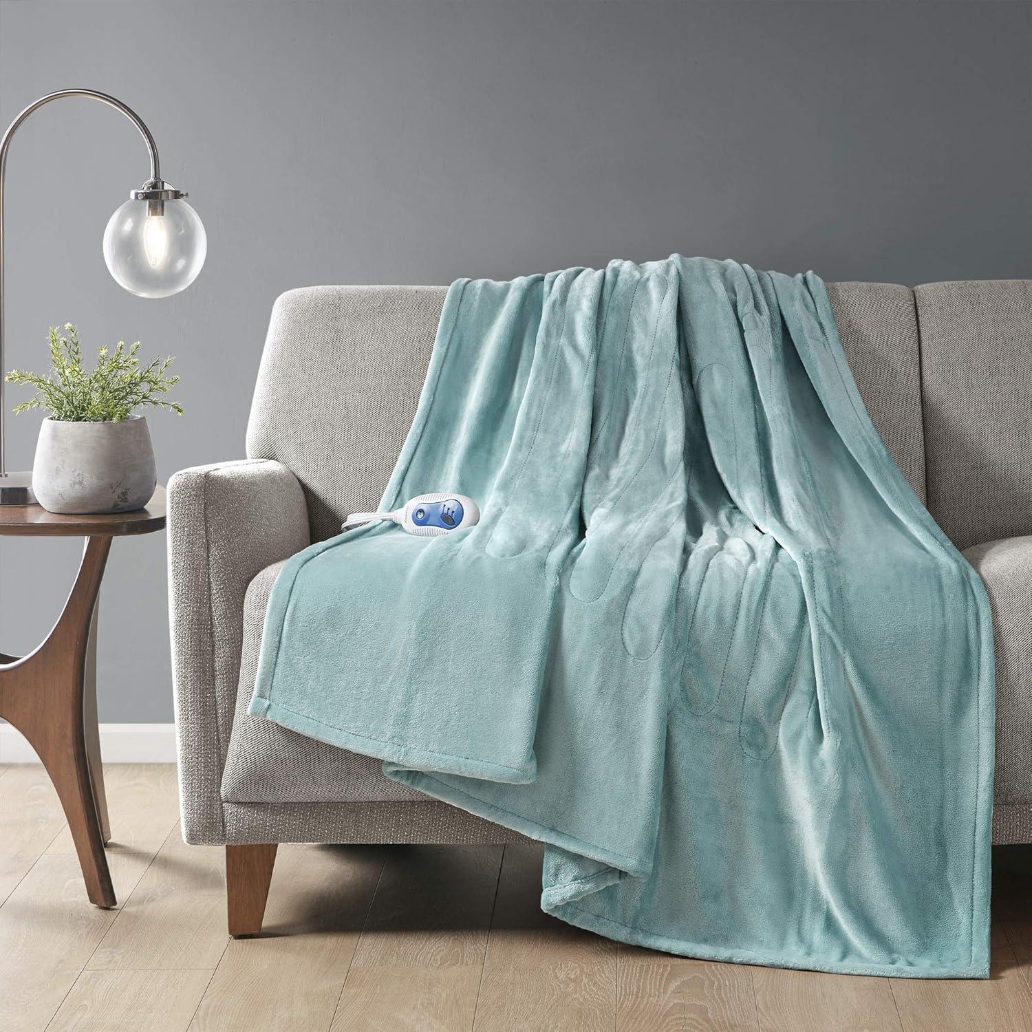 Heated Plush Oversized Throw