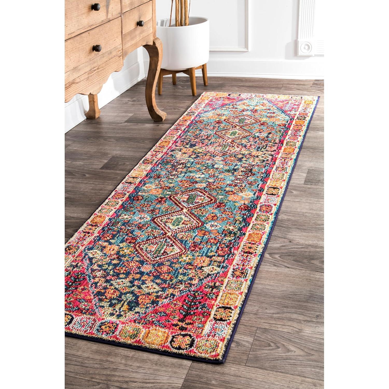 nuLOOM Meadow Vintage Vibrant Area Rug, 7' 10", Black