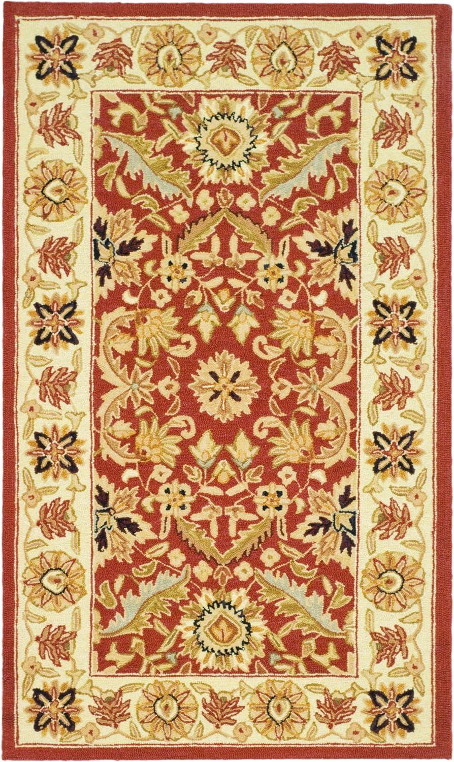 Chelsea HK157 Hand Hooked Accent Rug - Red/Ivory - 2'9"x4'9" - Safavieh.