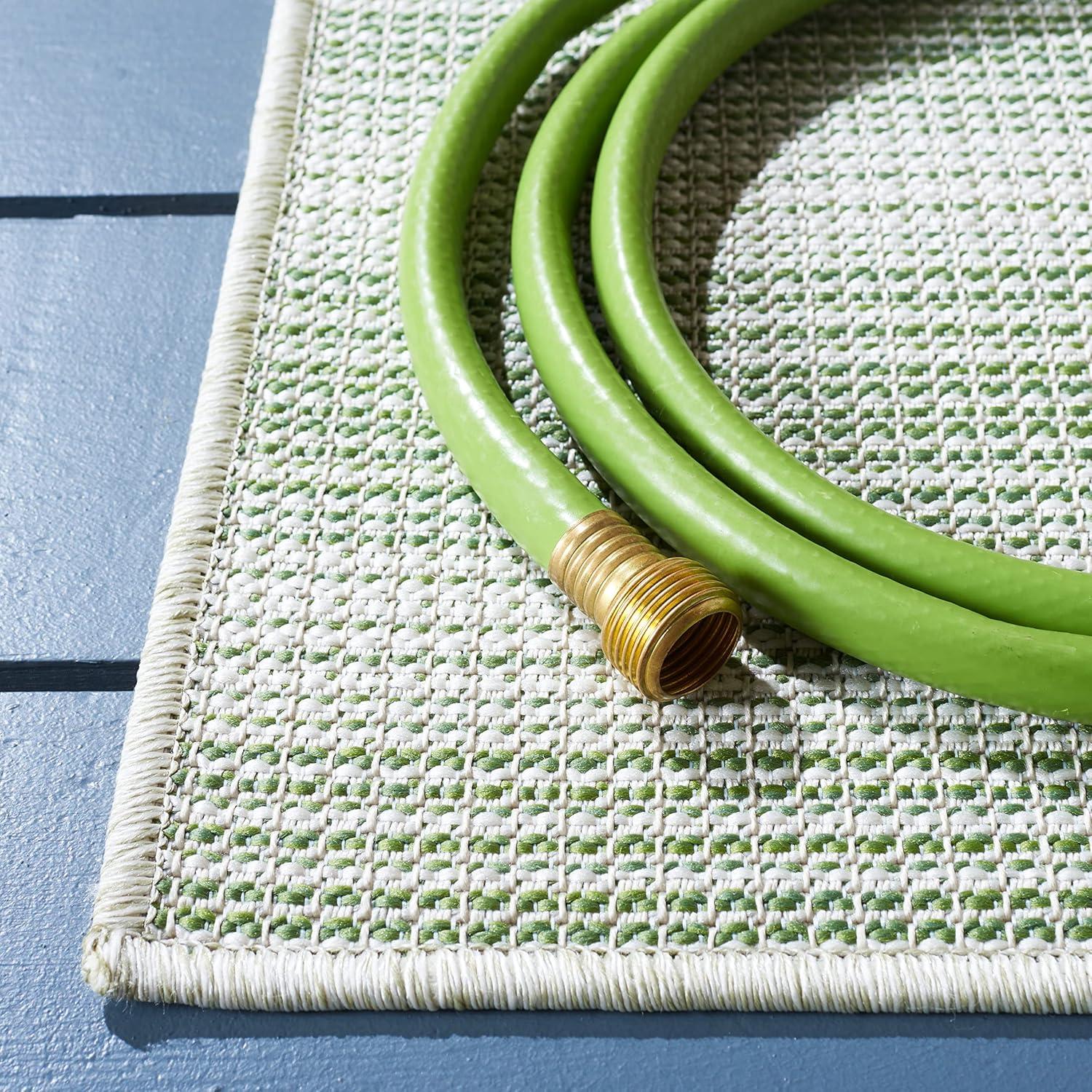 Hampton HTN231 Power Loomed Indoor/Outdoor Area Rug - Olive Green/Ivory - 8'9"x11'9" - Safavieh.