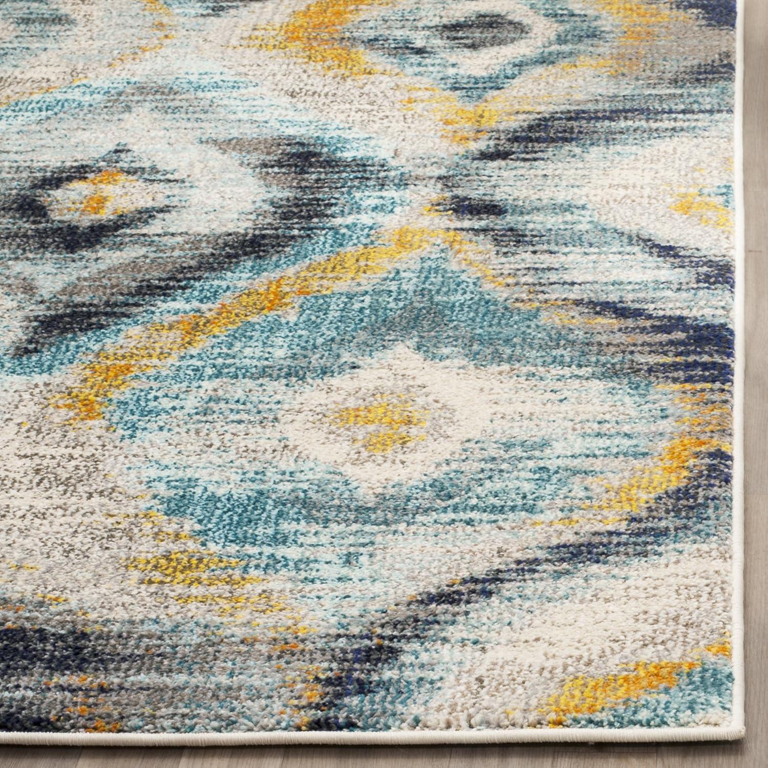 Monaco MNC242 Power Loomed Indoor Runner Rug - Blue/Multi - 2'2"x6' - Safavieh.