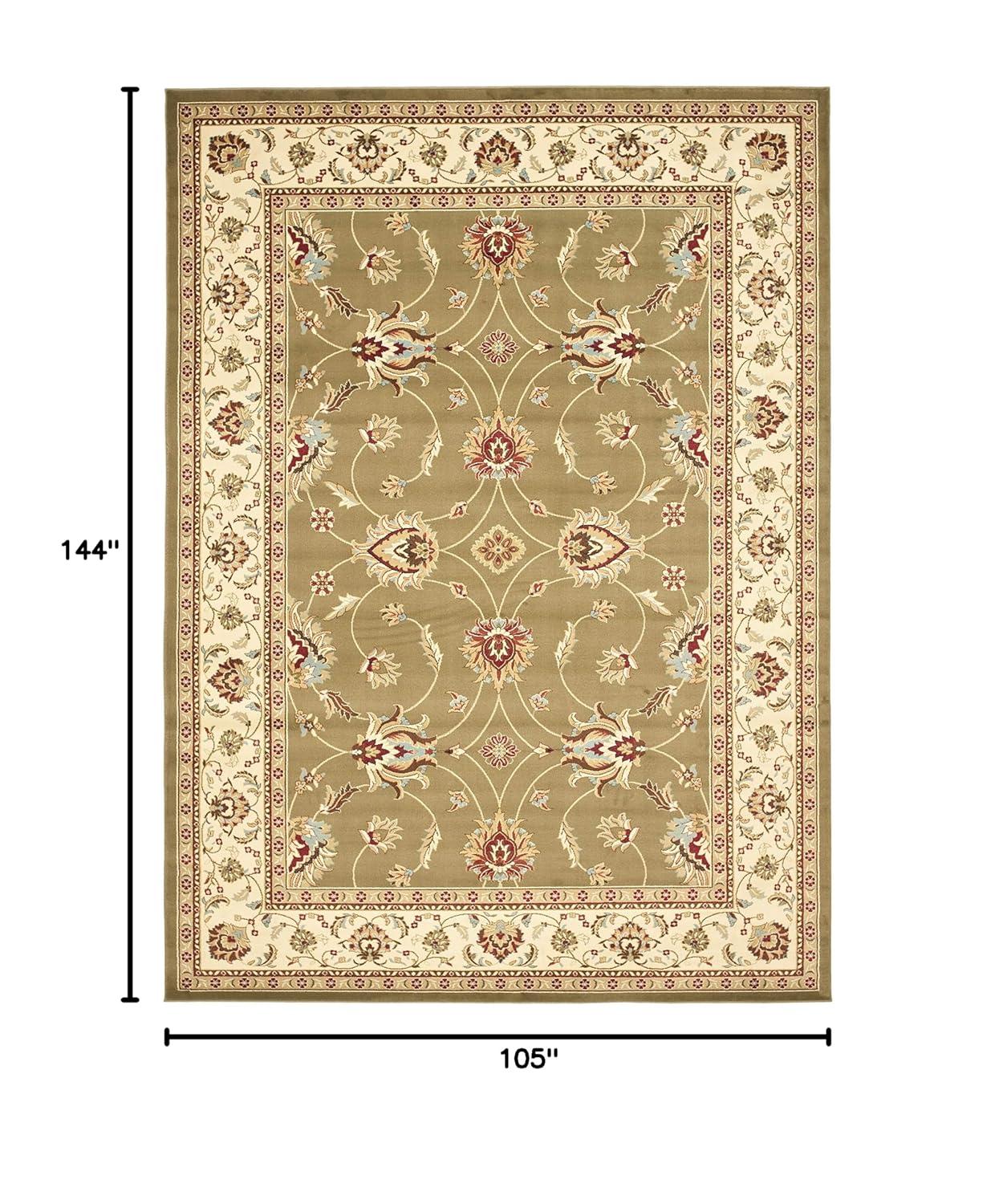 Lyndhurst LNH553 Power Loomed Area Rug - Green/Ivory - 8'9"x12' - Safavieh