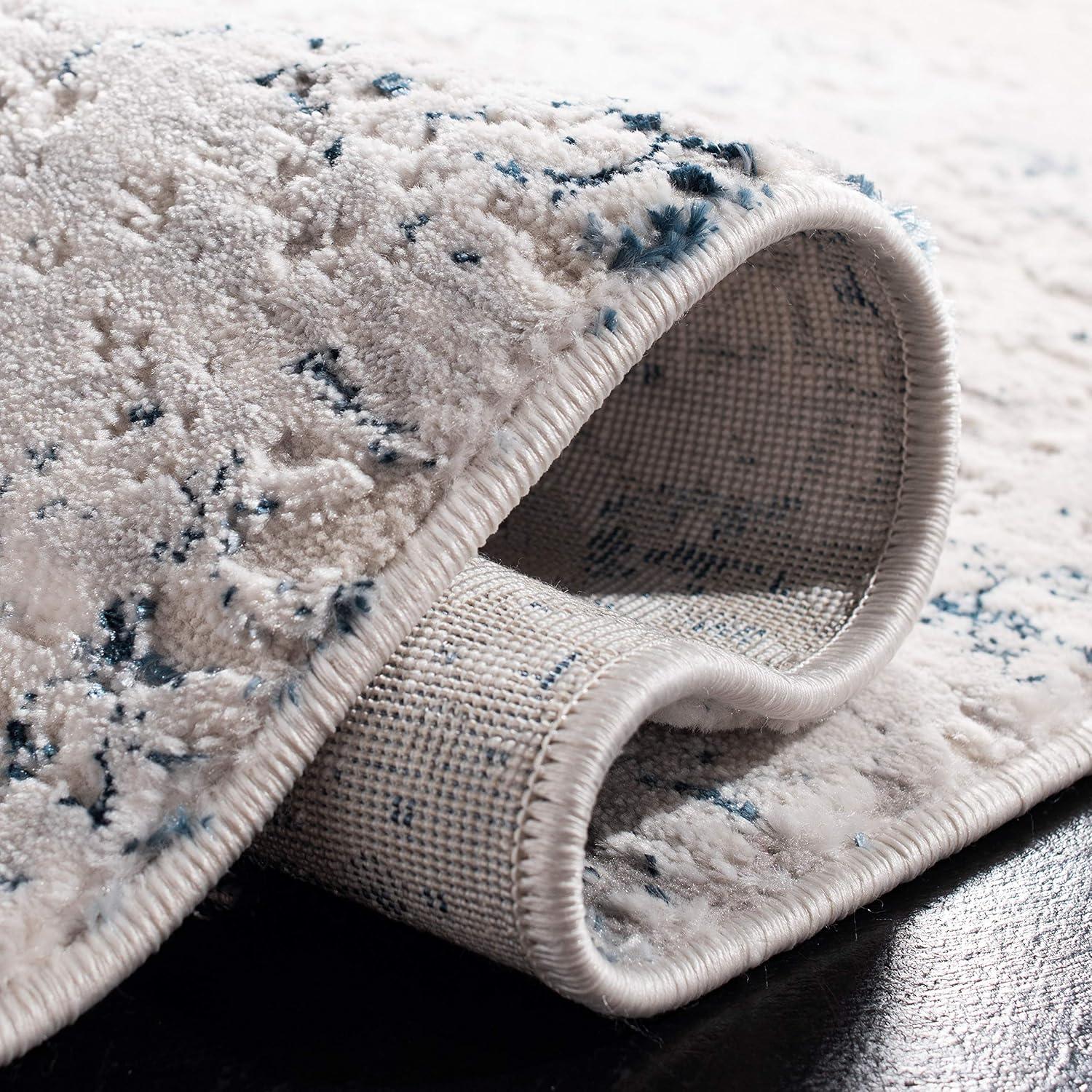 Amalfi AMF572 Power Loomed Accent Rug - Cream/Navy - 3'x5' - Safavieh.