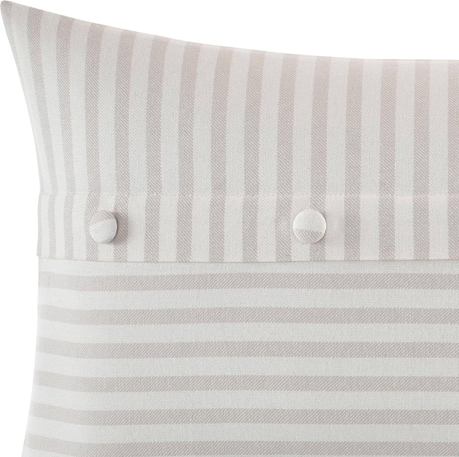 Nautica Nautica Saybrook Beige Button Throw Pillow