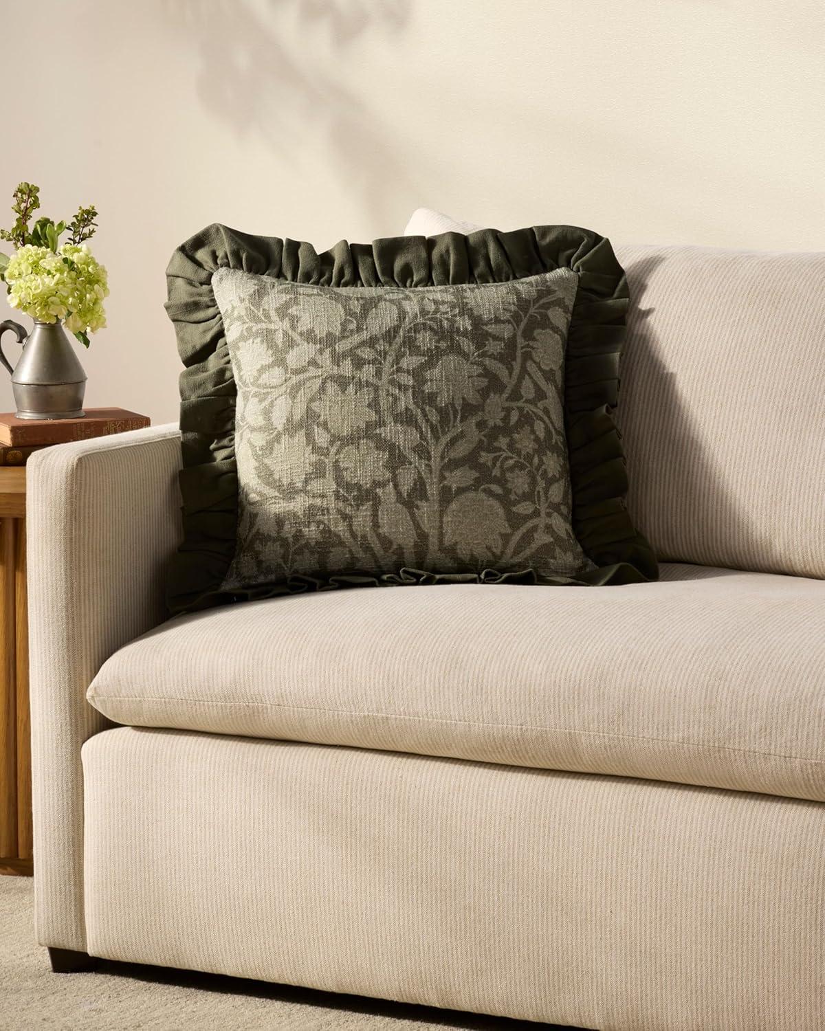 Kathleen Pillow by Chris Loves Julia x Loloi - Green / 18" x 18" / Polyester