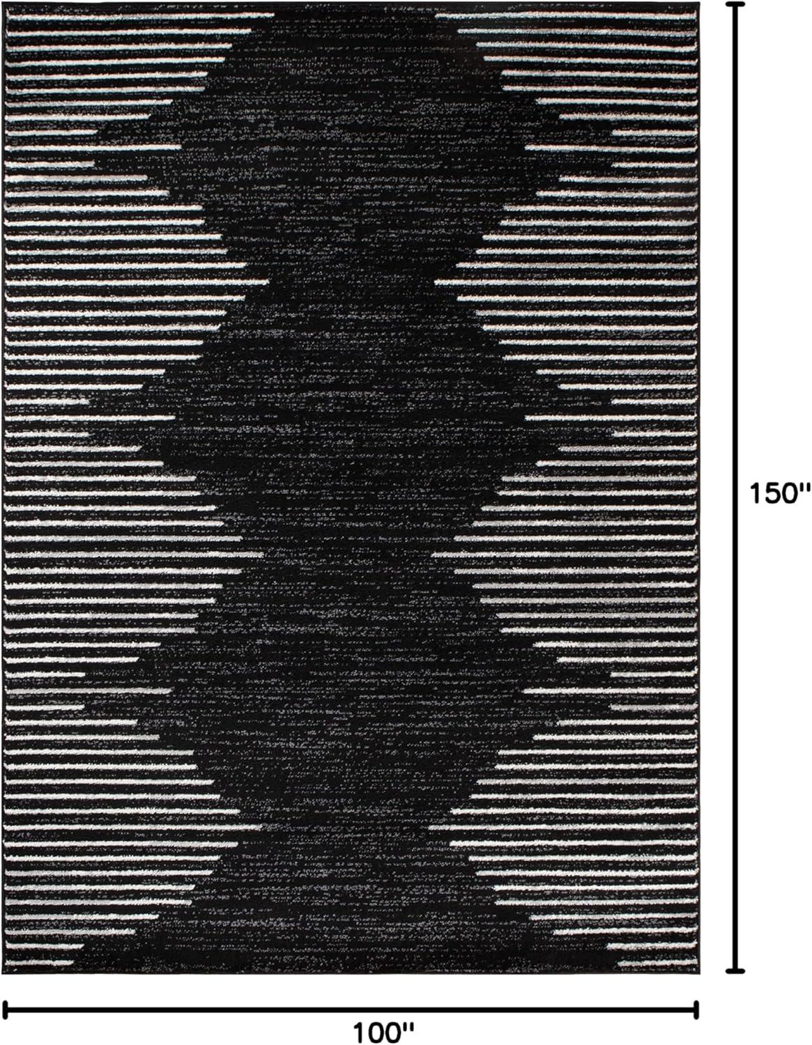 World Rug Gallery Area Rug Bohemian Stripe Jute Rug Carpets for Living Room Rugs for Sale - BLACK 3'X5'