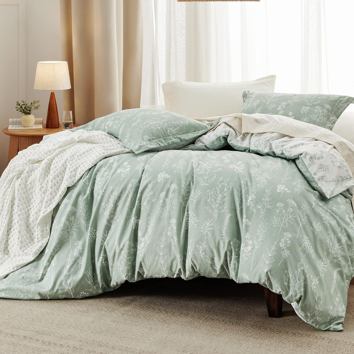 Sage Green Reversible Queen Down Alternative Comforter Set