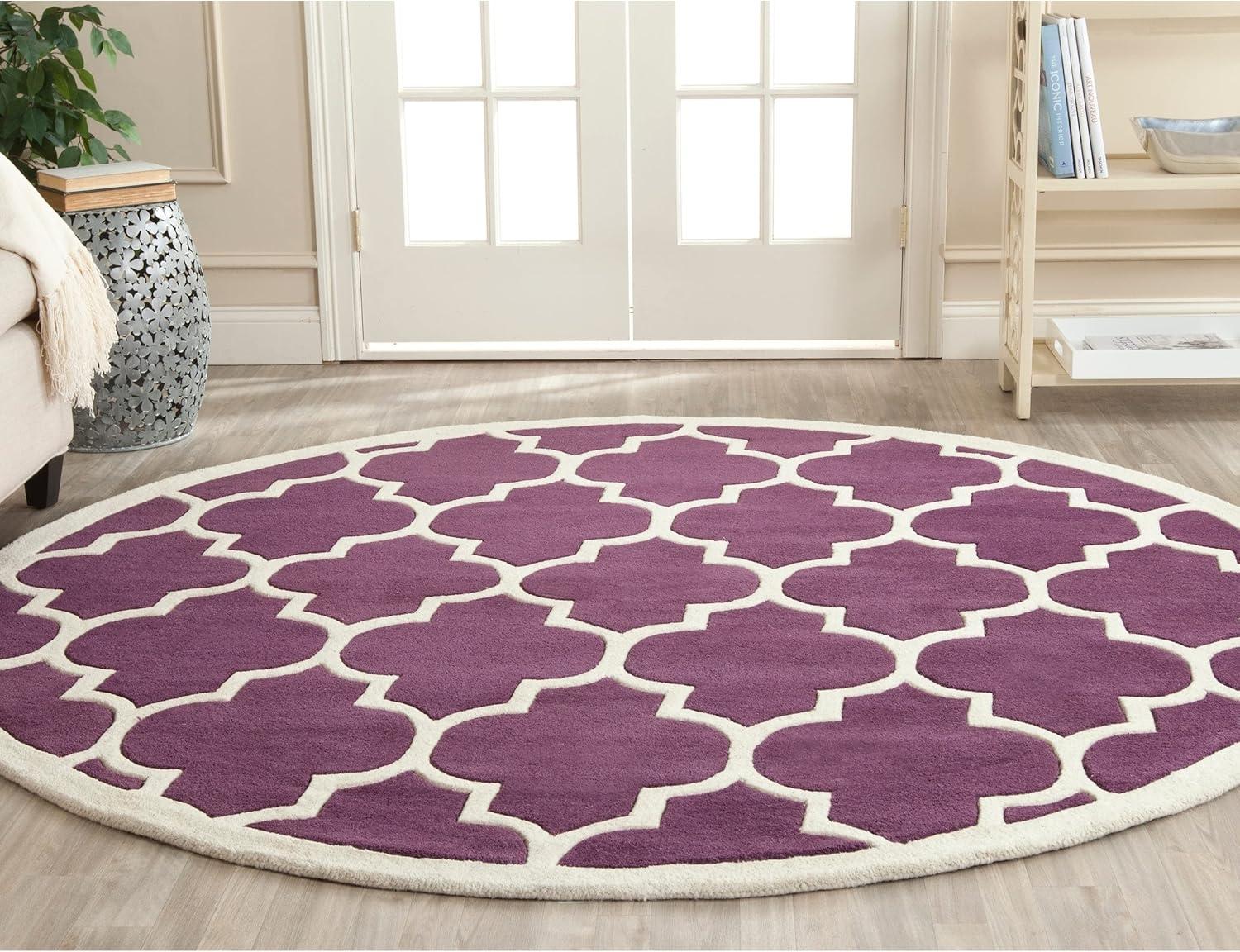 SAFAVIEH Chatham CHT733C Handmade Dark Blue / Ivory Rug