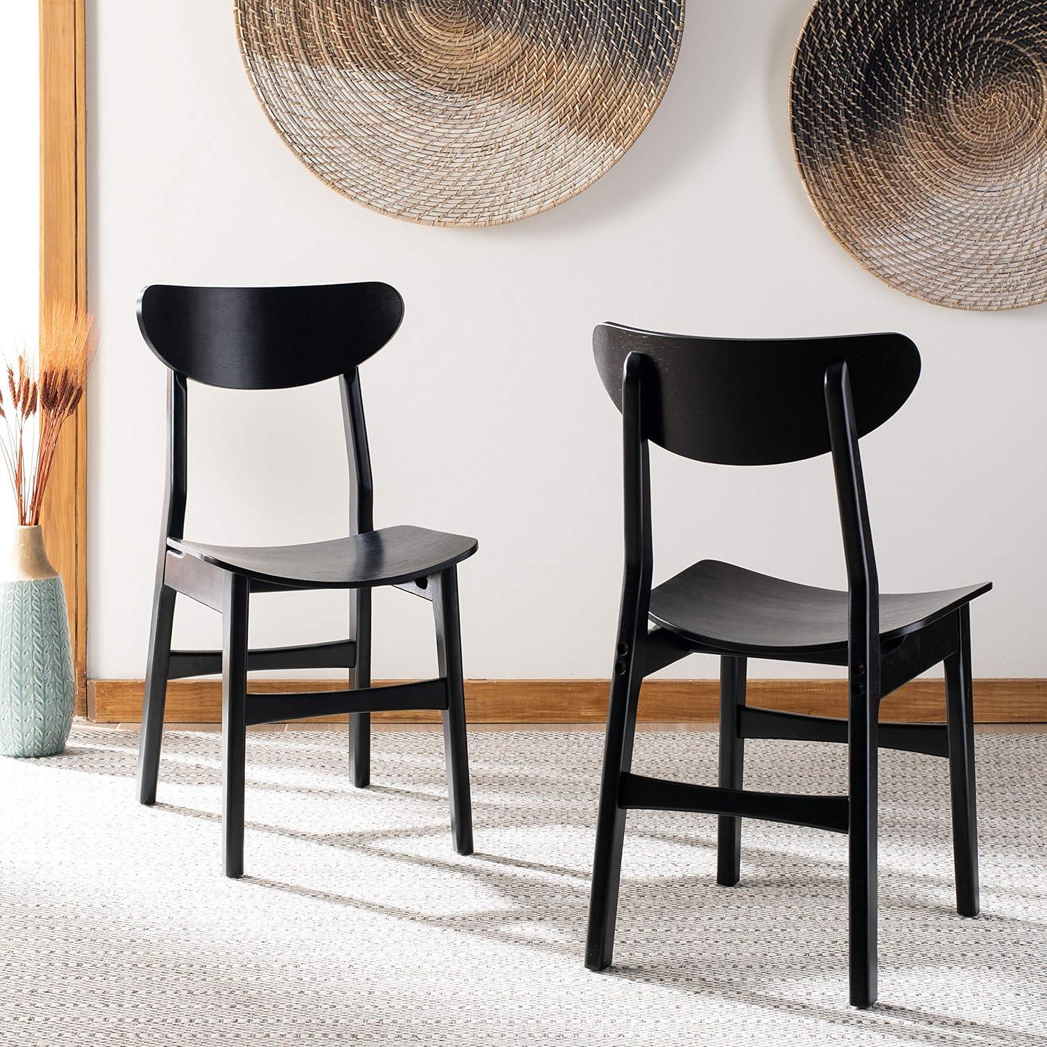 Lucca Retro Dining Chair (Set of 2) - DCH1001 - Black - Safavieh