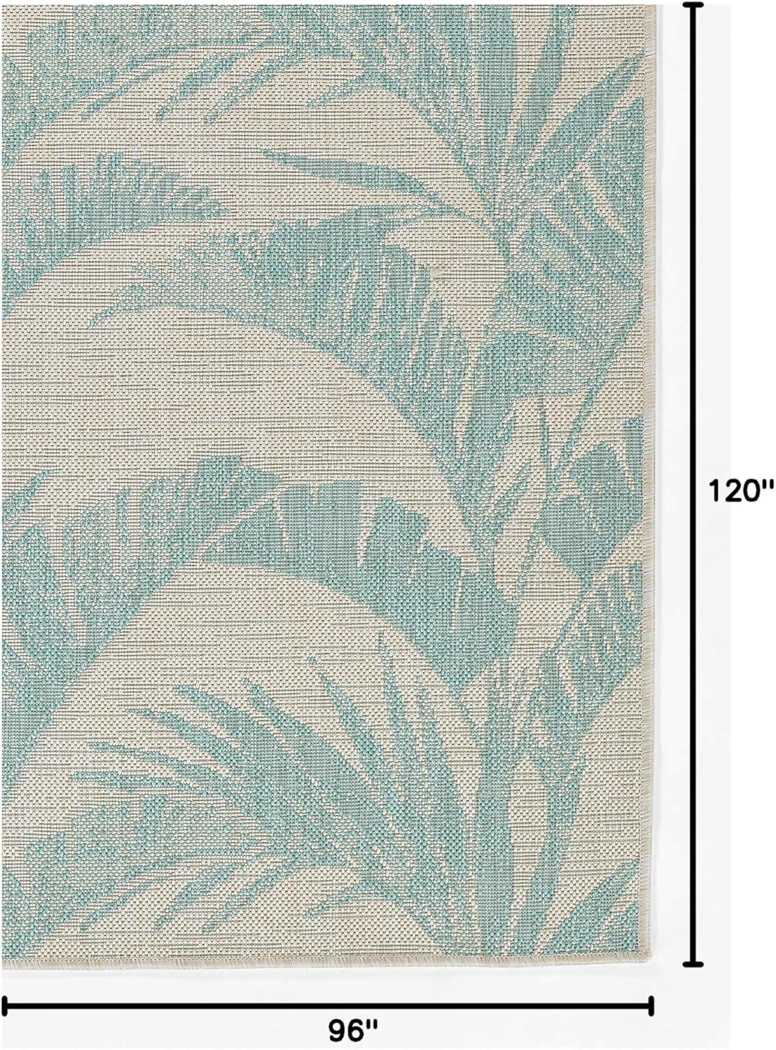 Momeni Riviera Transitional Aqua Indoor Outdoor Rug 8' X 10'