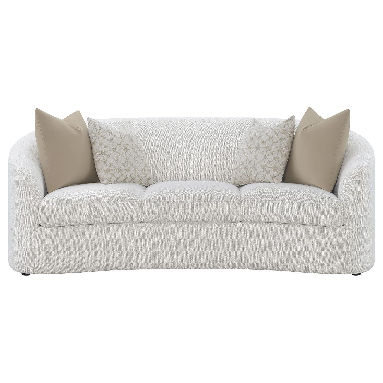 Coaster Company 2 Piece Mid Century Boucle Sofa And Loveseat Set Latte
