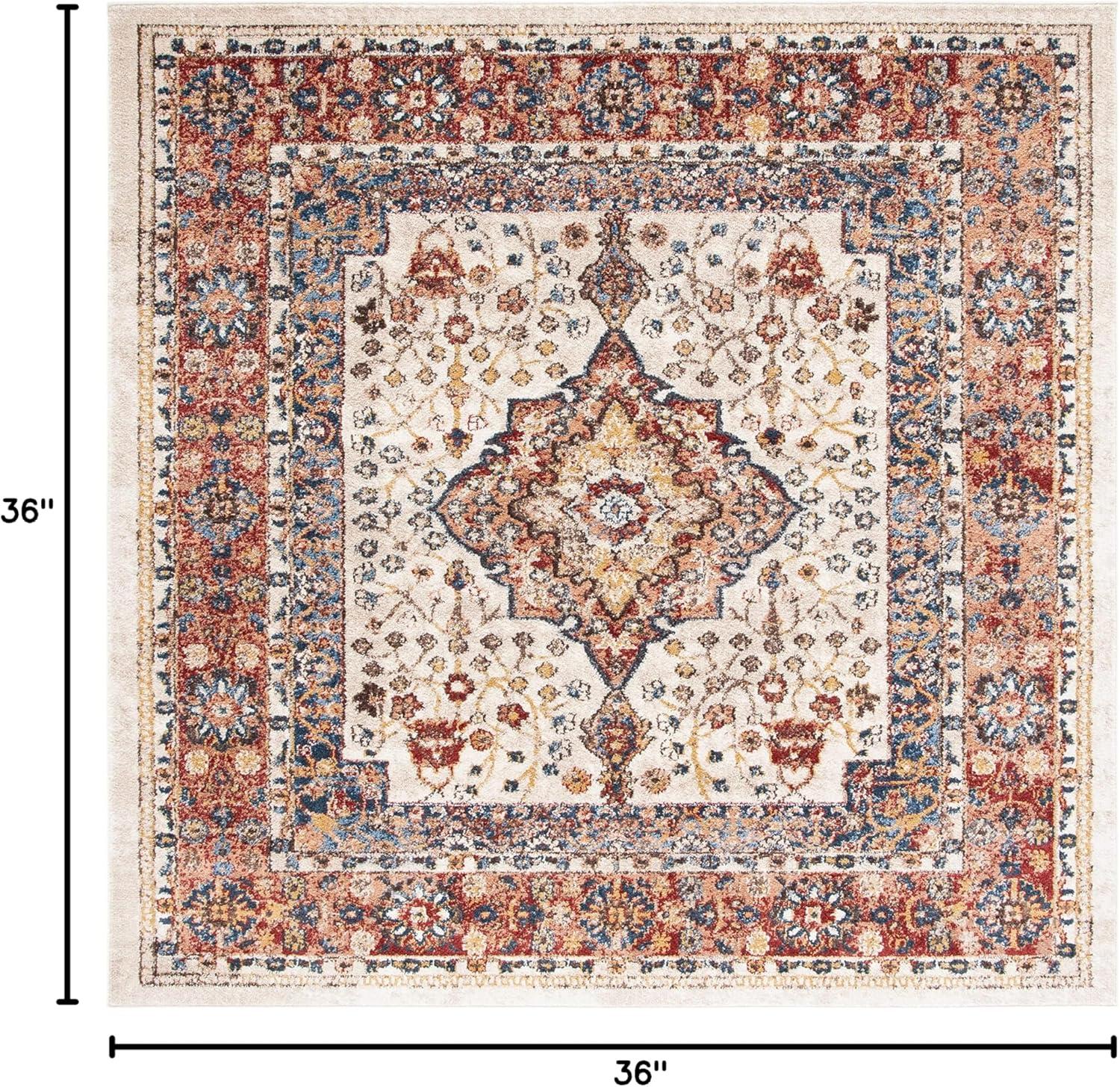 Bijar BIJ652 Power Loomed Area Rug - Brown/Rust - 3'x3' - Safavieh.