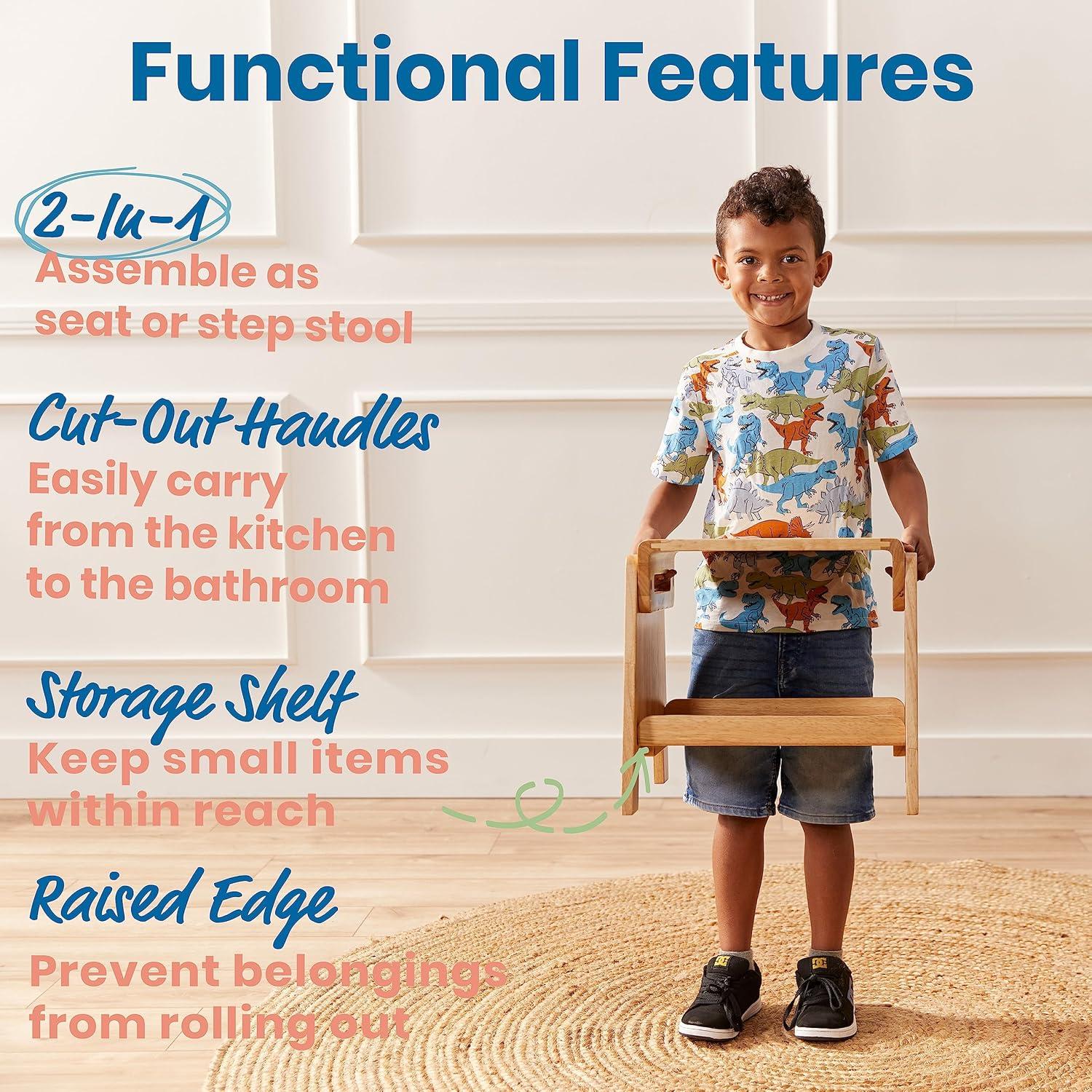 ECR4Kids Sit or Step Stool, Natural