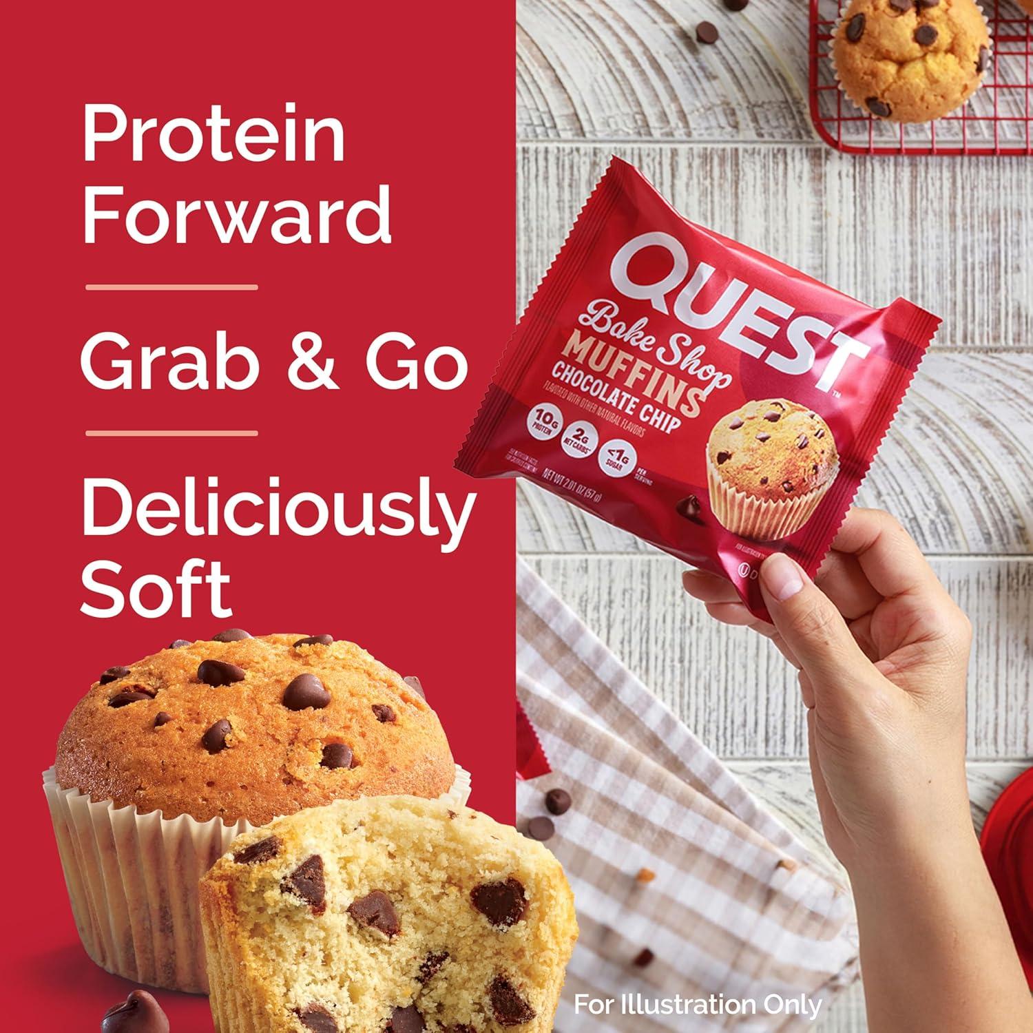 Quest Nutrition Bake Shop Muffin - Chocolate Chip - 8ct
