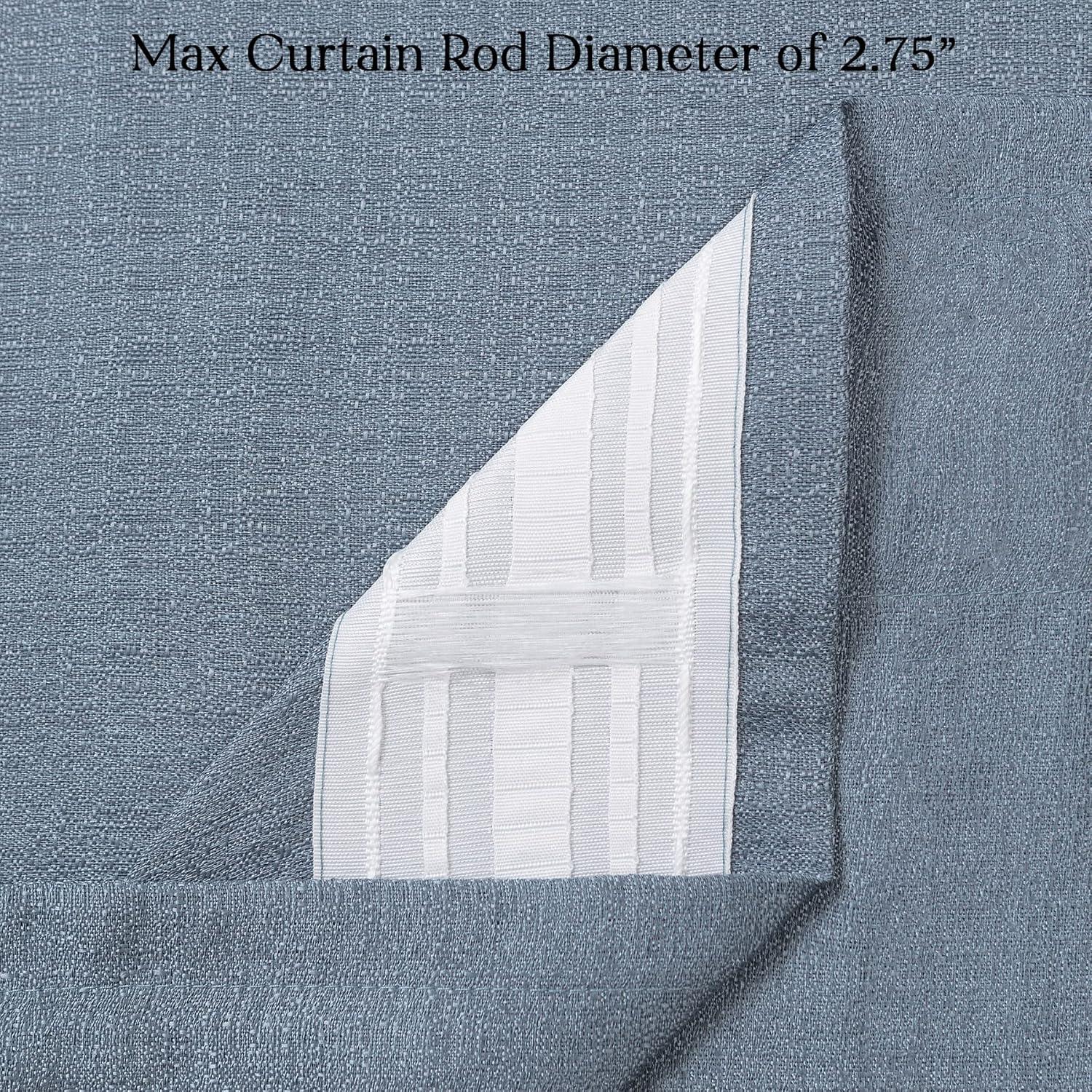 Chanasya 2pk Faux Belgian Flax Semi Sheer Window Curtain Panels - Set of 2 - 52 x 84 Inches Long - Dark Blue