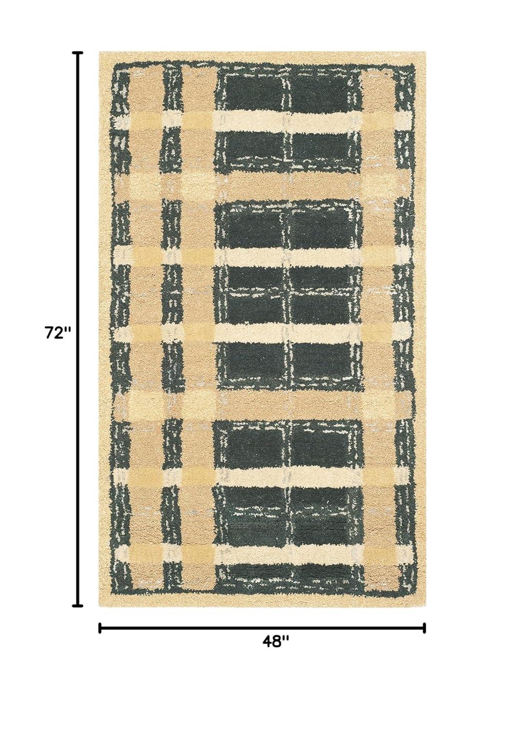 Martha Stewart Hand Tufted Wool/Viscose Plaid Rug in Cornucopia Gold