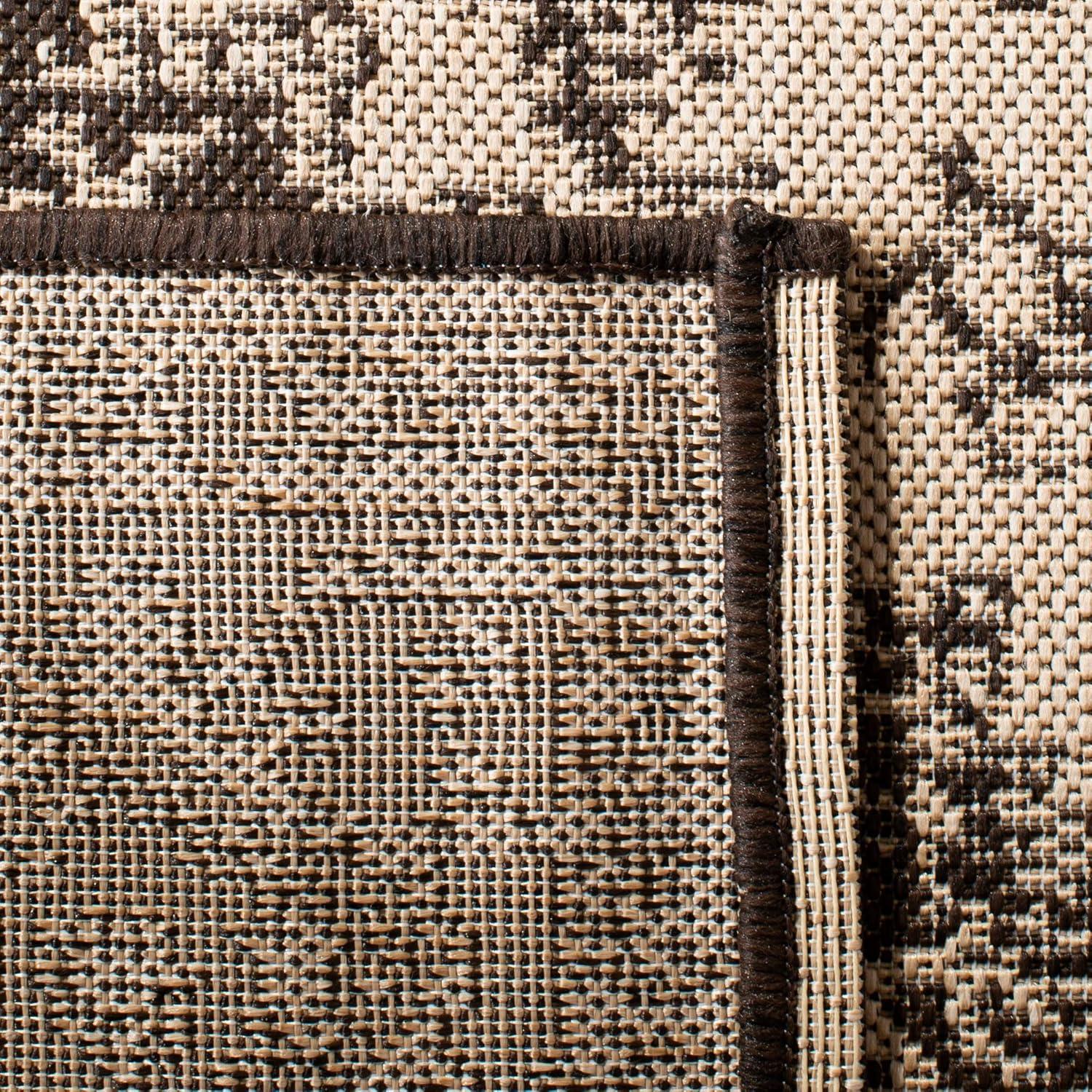 Beach House BHS137 Power Loomed Indoor/Outdoor Accent Rug - Creme/Brown - 3'x5' - Safavieh