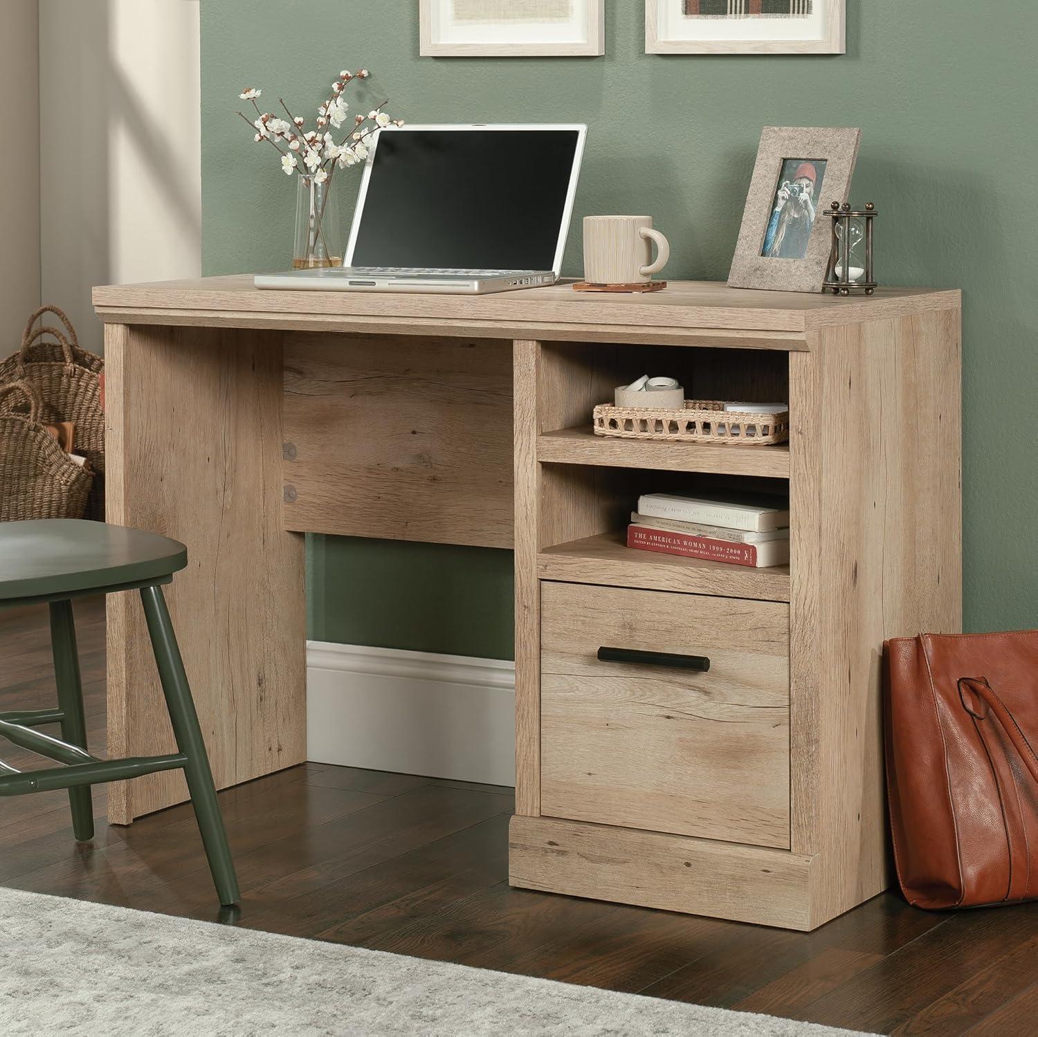 Prime Oak Writing Desk with Drawer and Filing Cabinet