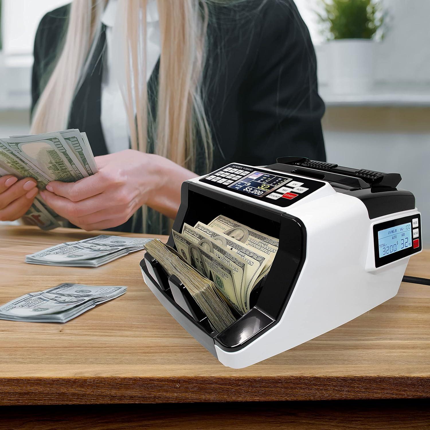 Nadex Coins™ V3600 Money Counter and Counterfeit Detector in White