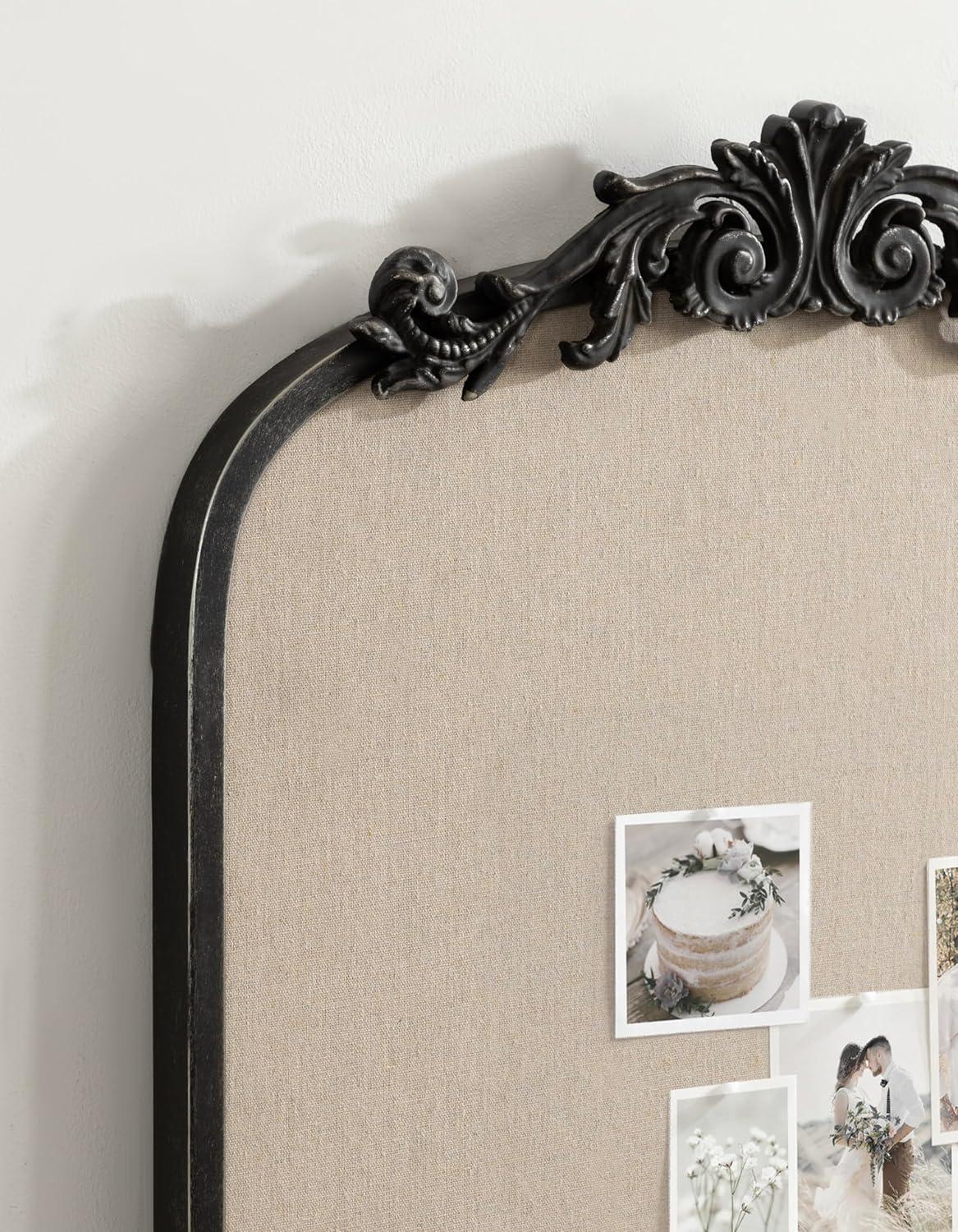 Arendahl Black Ornate Framed Arch Pinboard with Linen Surface