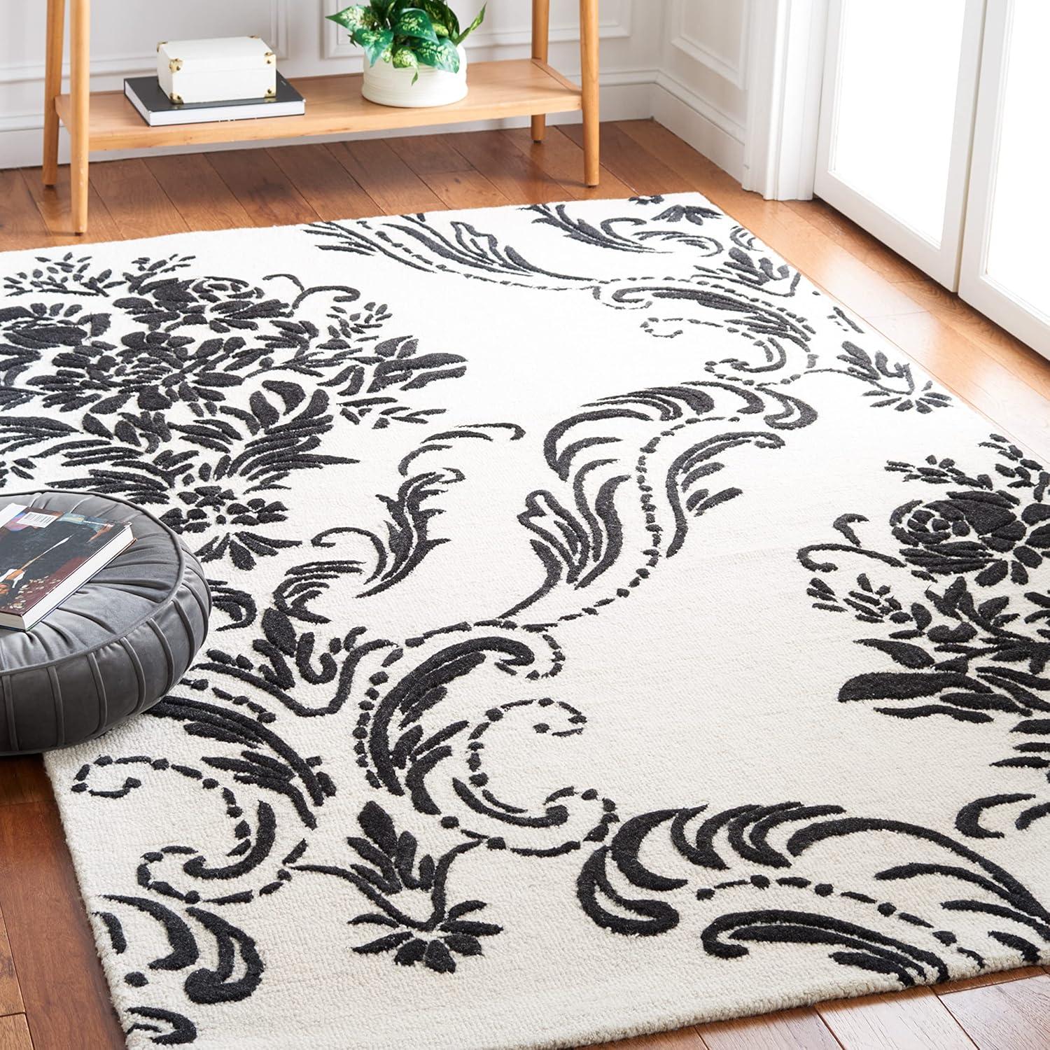 Jardin JAR732 Hand Tufted Area Rug - Ivory/Black - 4'x6' - Safavieh.