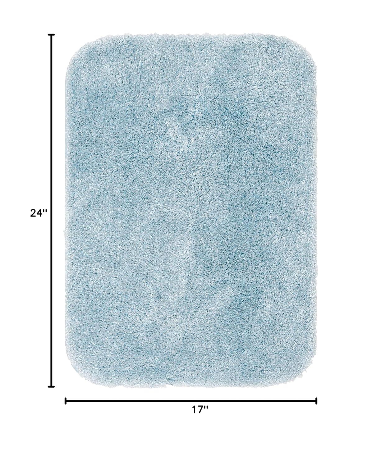 BrylaneHome The Elegance Bath Rug Collection - Bath Rug - 17" W 24" L, Sky Blue