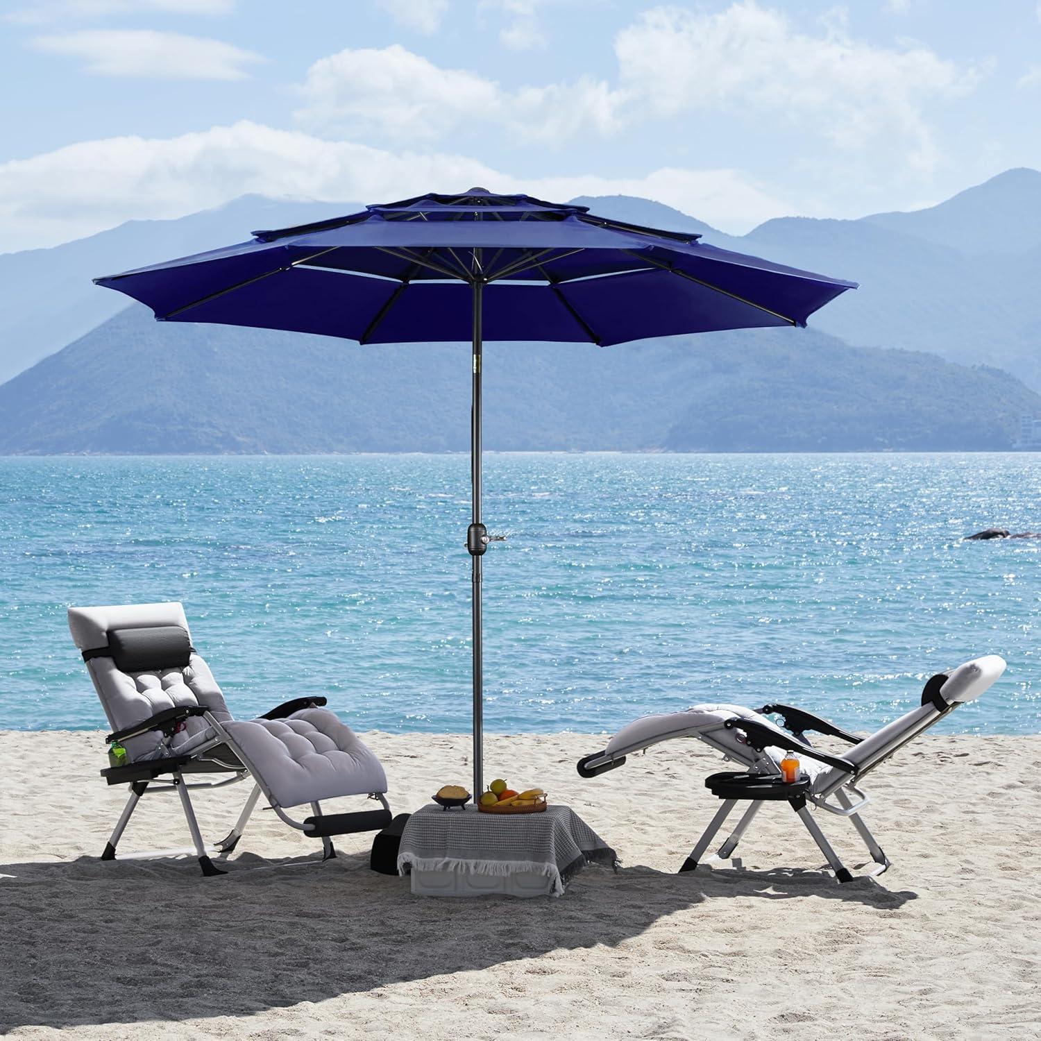 Yaheetech Zero Gravity Chair, Folding Reclining Lounge Recliner with Removable Pad & Headrest & Side Cup Holder Tray for Indoor and Outdoor Gray/2