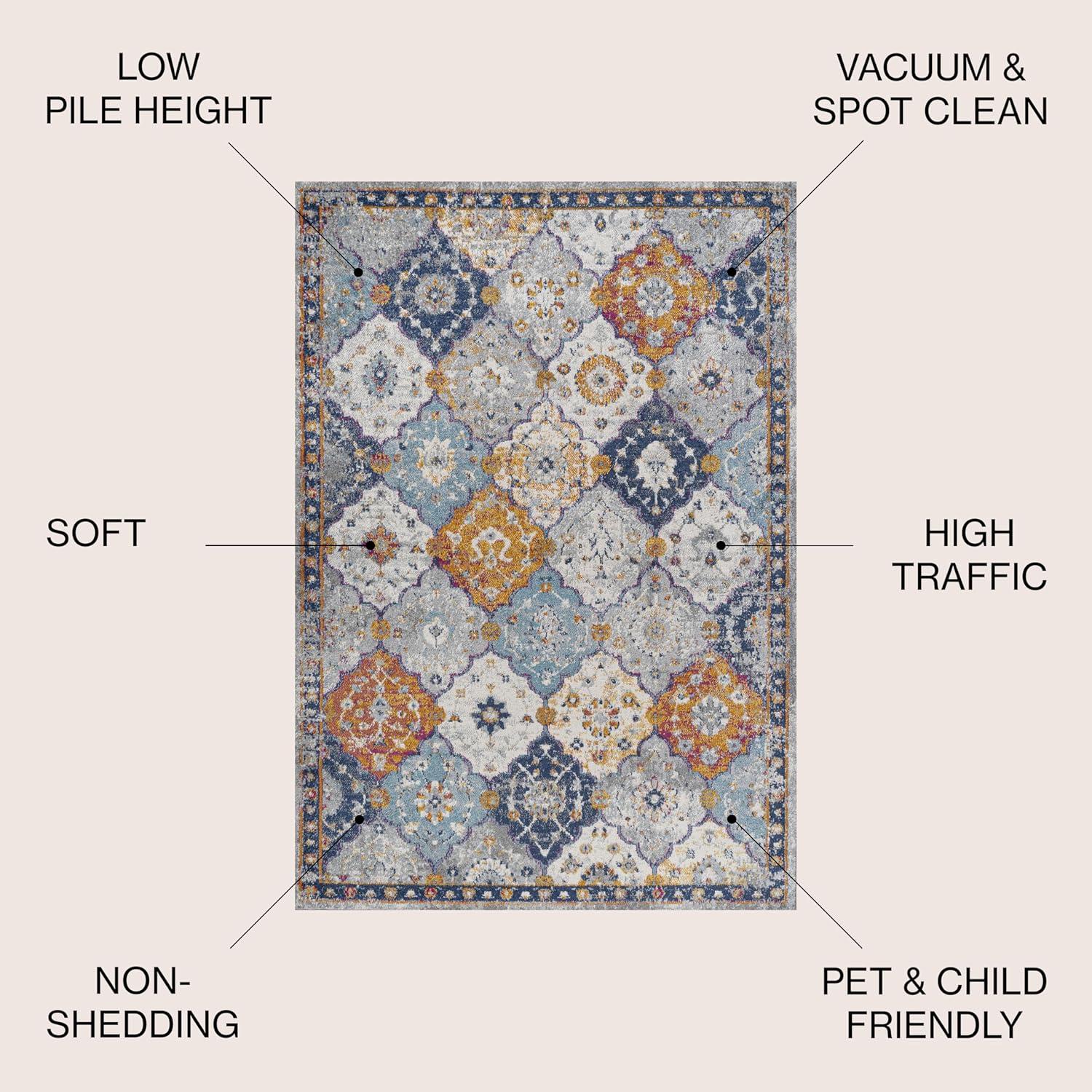 Kirman Bohemian Inspired Medallion  Area Rug - JONATHAN Y